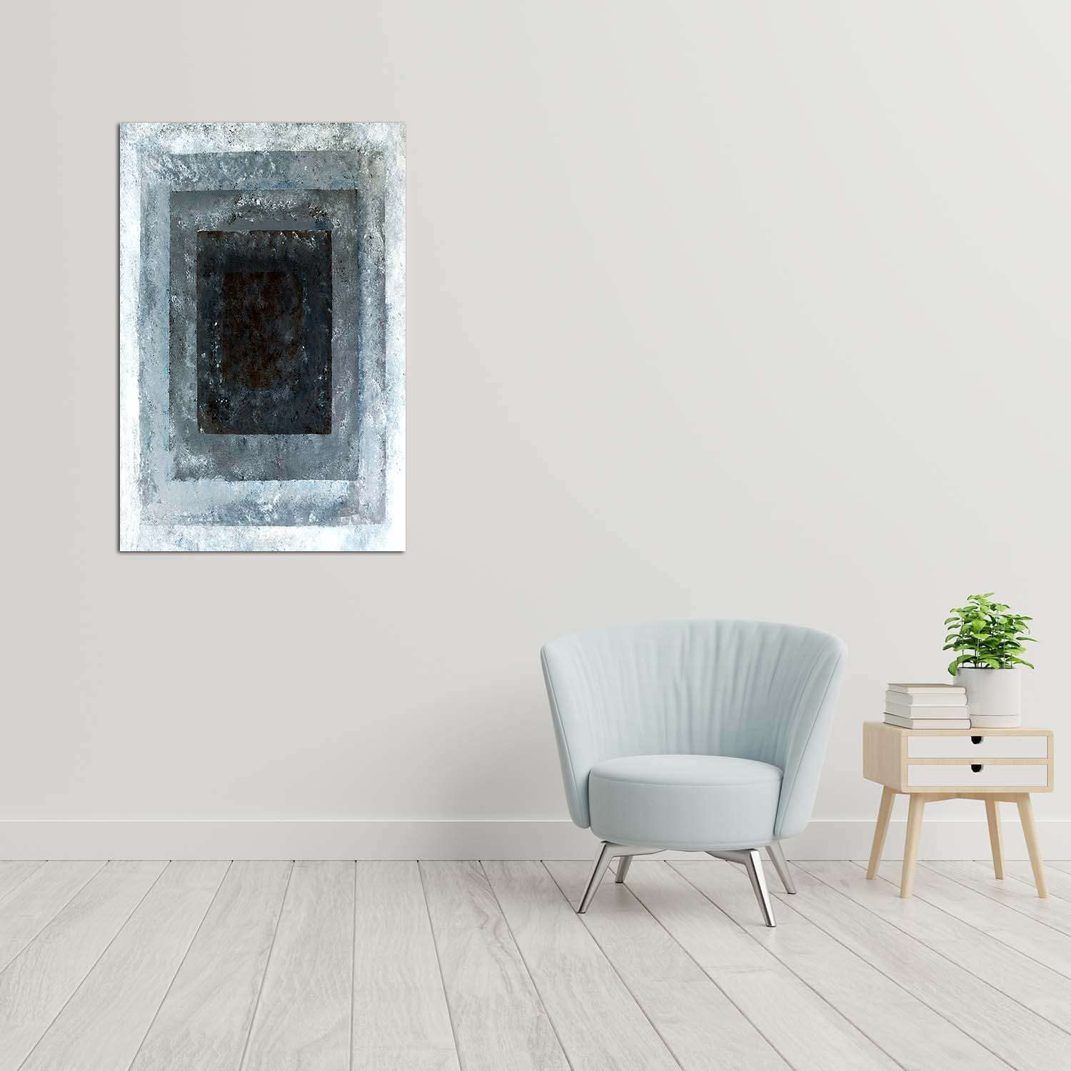 Startonight Abstract Black & White Canvas Wall Art - 24x36 Inch Modern Bedroom Decor with Day & Night Luminous Effect | Contemporary Living Room & Office Wall Painting for Home Interior Design