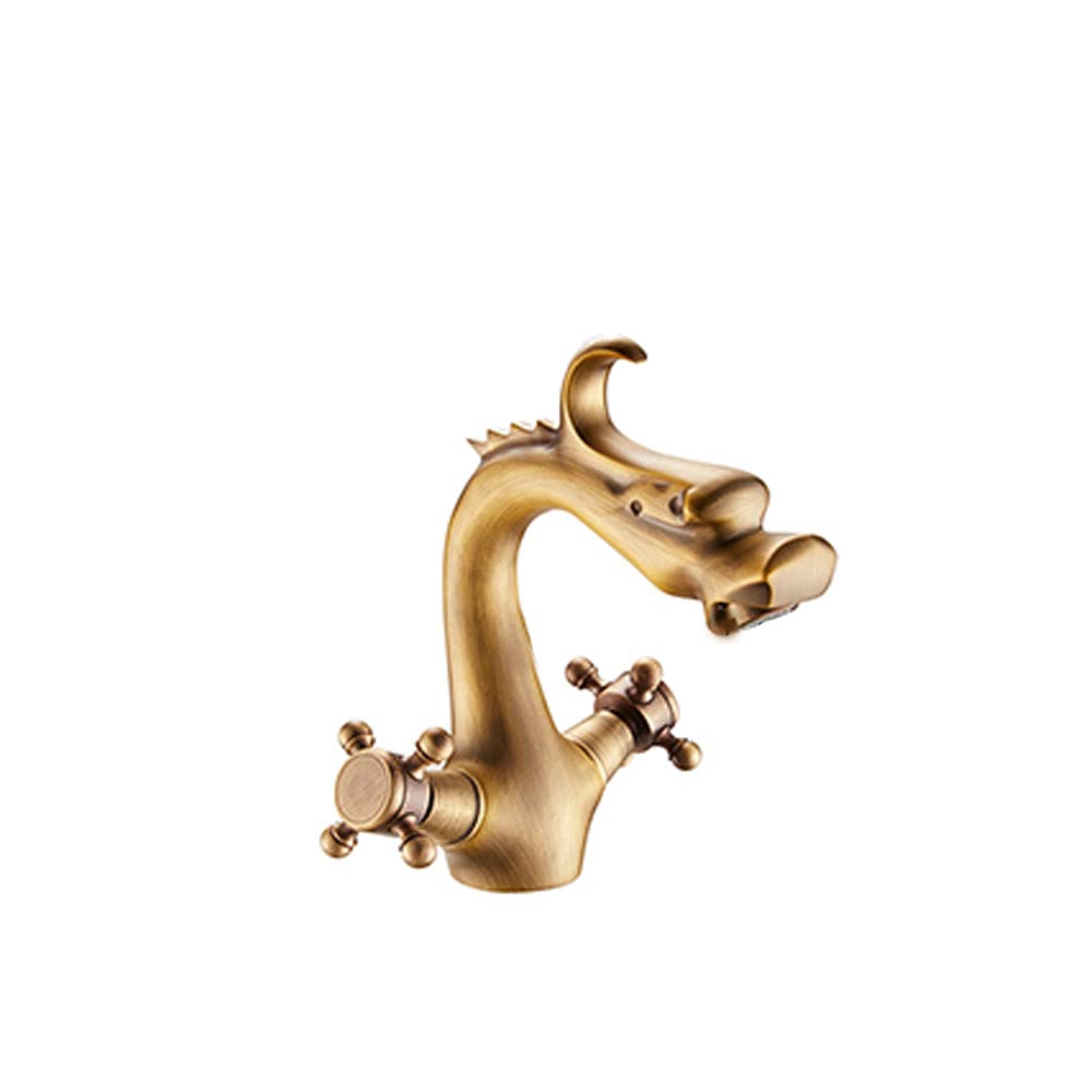 Antique Brass Kitchen Mixer Tap with Ceramic Valve - Classic Traditional Faucet for Farmhouse & Vintage Style Kitchens
