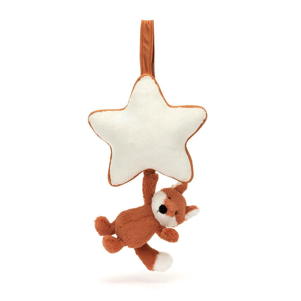 Jellycat Bashful Fox Cub Musical Pull Toy - Soft Plush Stuffed Animal with Music for Babies & Toddlers - Perfect for Nursery Decor, Baby Shower Gifts, and Cuddling Comfort