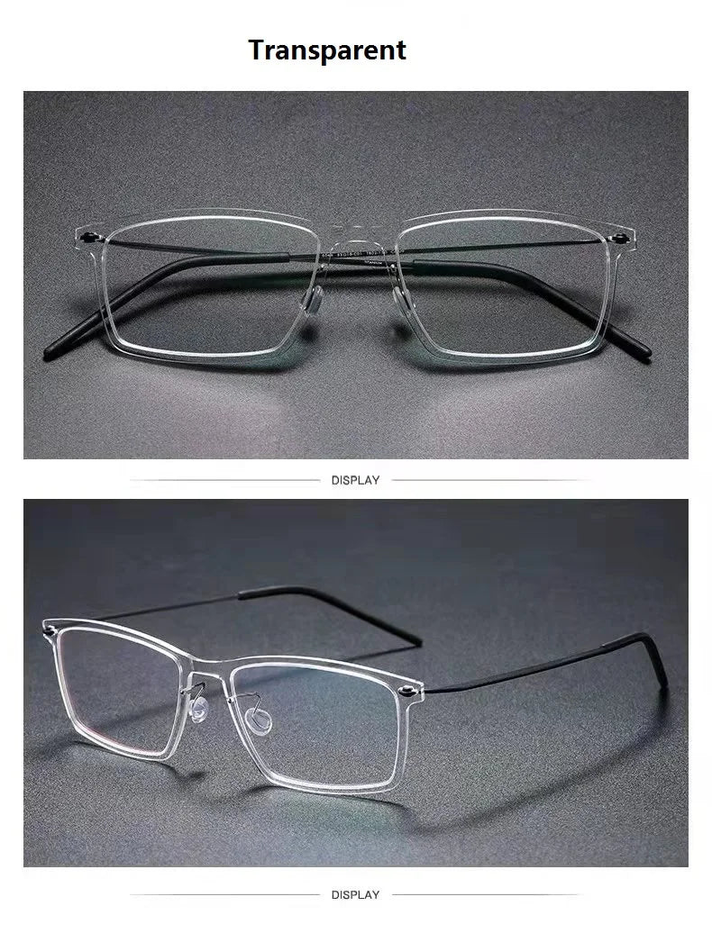 Aimee Unisex Full Rim Square Screwless Titanium Acetate Eyeglasses 6544 - Lightweight Durable Eyewear for Work, Reading & Fashion | Trendy Square Frame Glasses for Men & Women