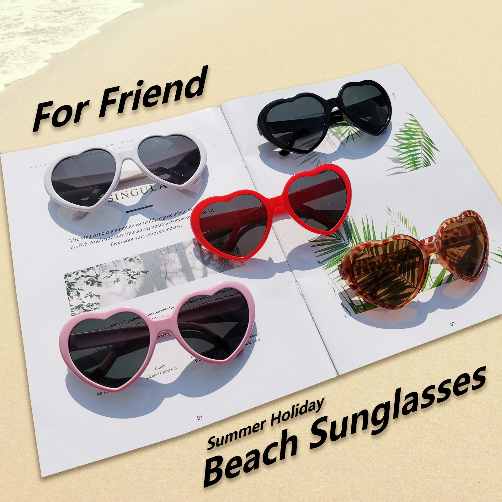Heart Shaped Sunglasses for Women - Trendy Retro Heart Glasses with UV Protection, Cute Valentine's Day Gift for Girlfriend, Taylor Swift Inspired Cupid Party Accessories | Perfect for Beach, Festival, and Date Night Outfits