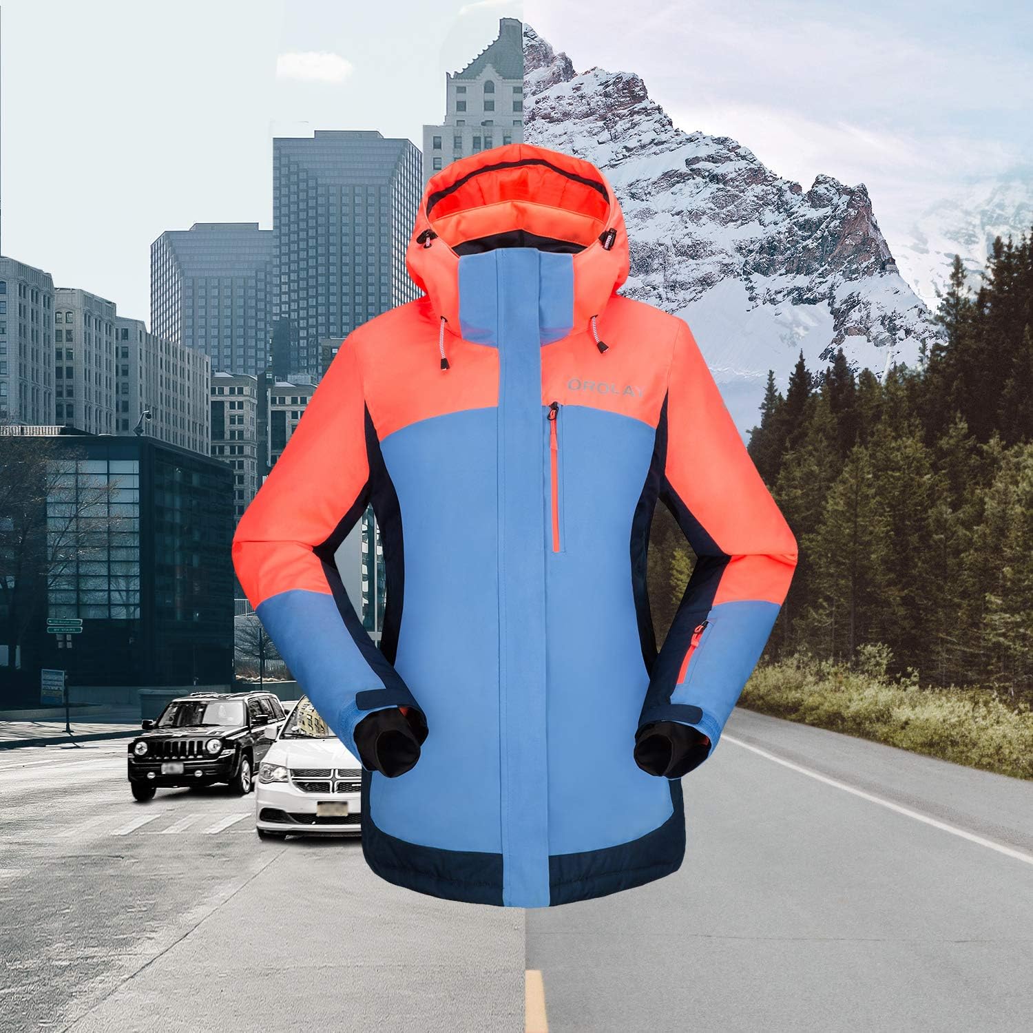 Orolay Women's Waterproof Winter Ski Jacket - Insulated Snow Coat for Skiing, Snowboarding & Cold Weather Outdoor Activities