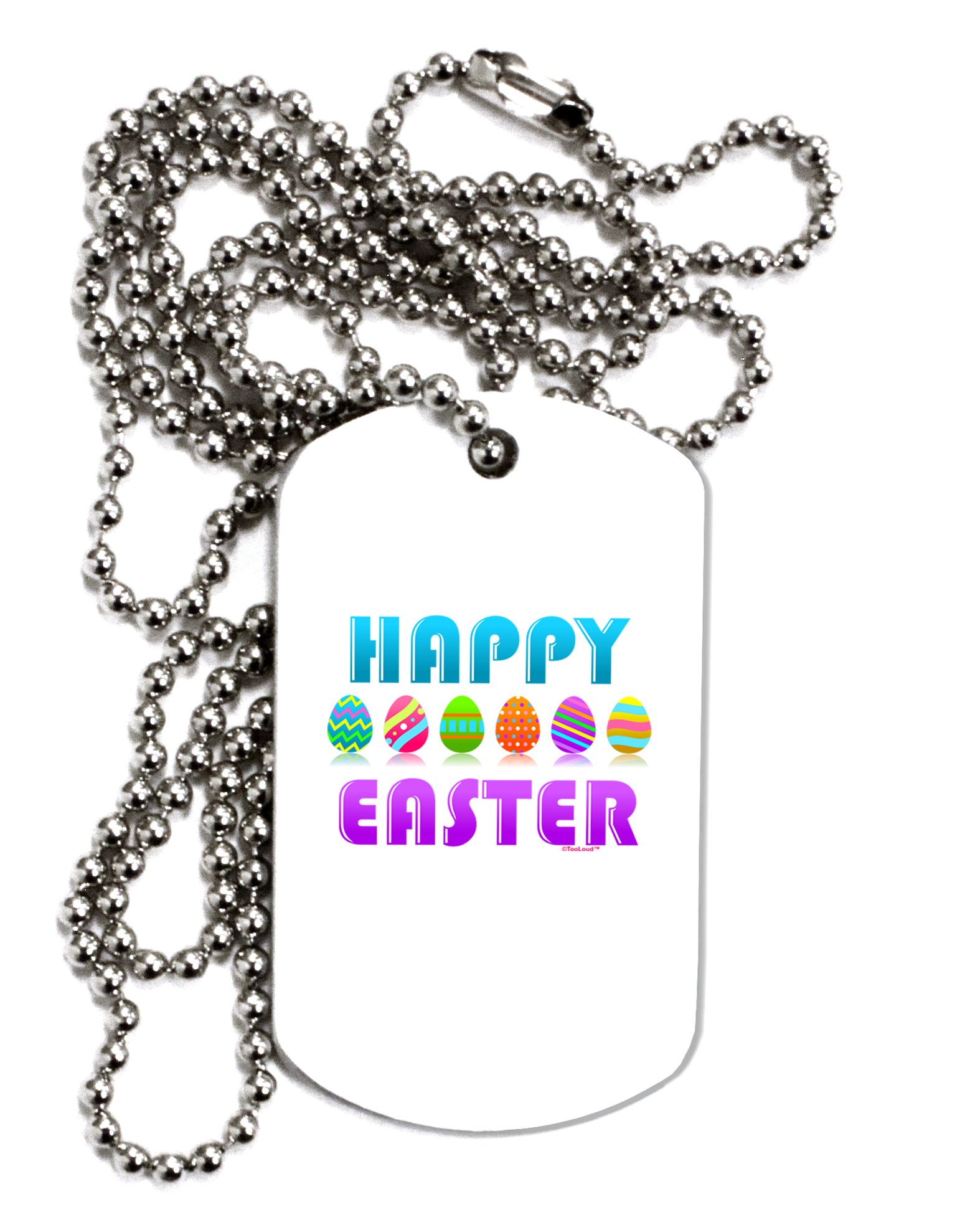 Happy Easter Dog Tag Necklace for Adults - Party & Gift