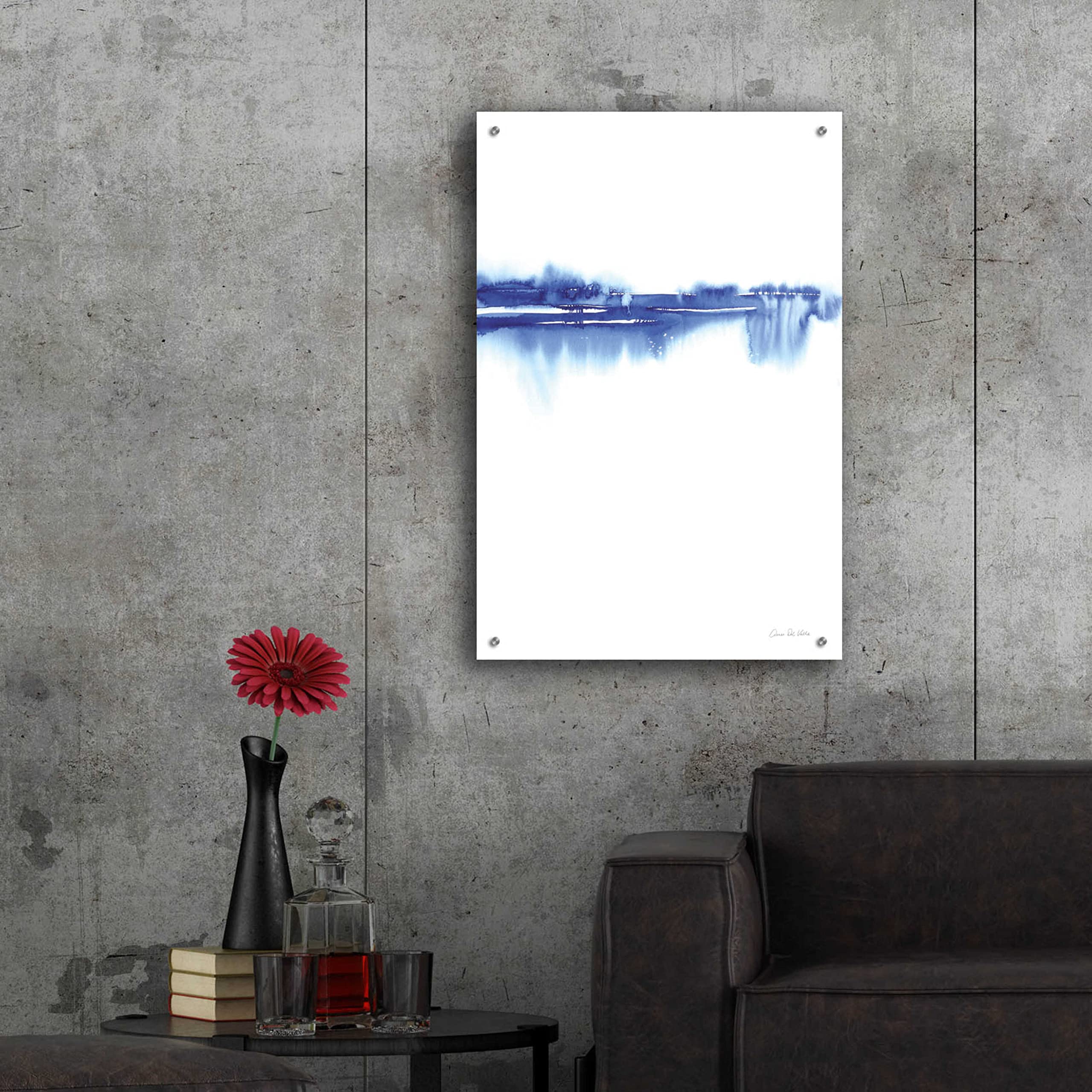 Blue Horizon II Acrylic Glass Wall Art by Alan Majchrowicz - 24x36 Inch Modern Abstract Painting for Living Room, Bedroom & Office Decor