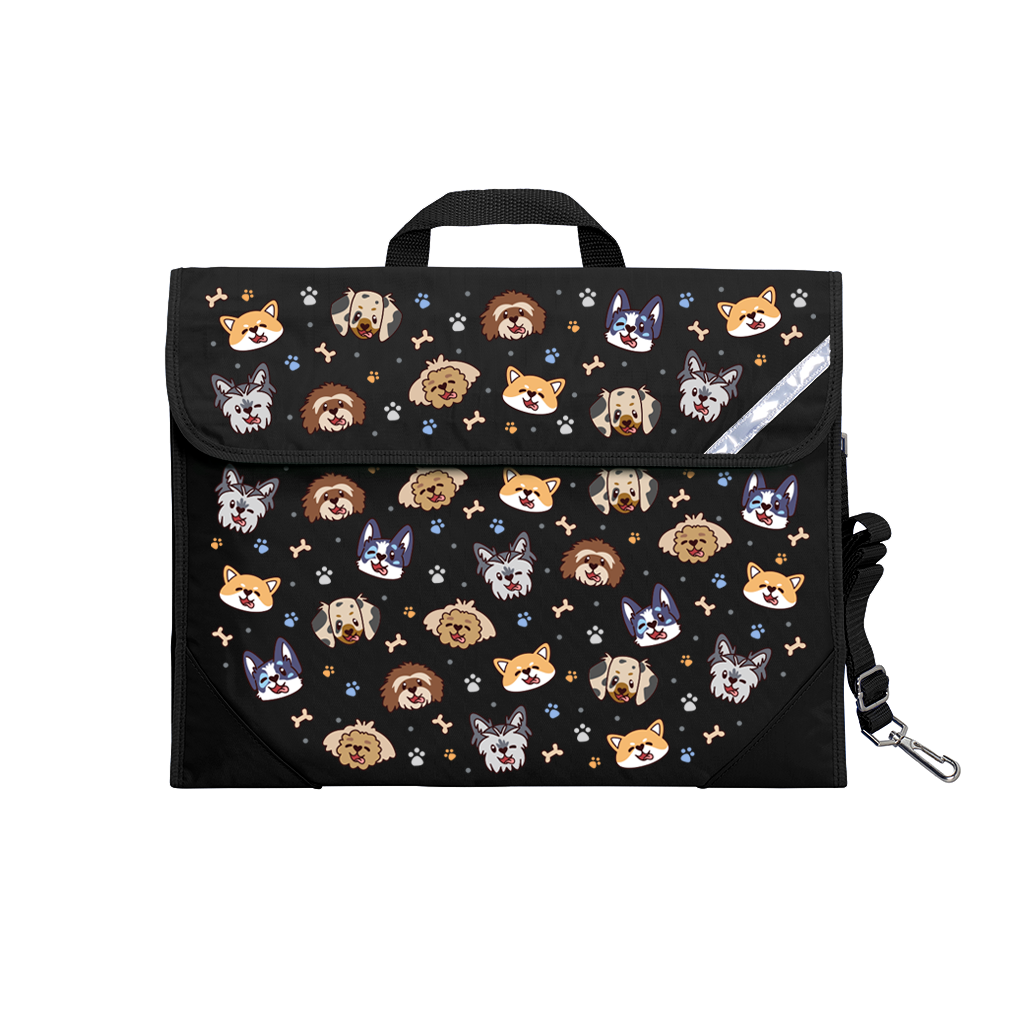 Puppy Pals Safety Library Bag - Durable Book Tote for Kids with Adjustable Straps - Perfect for School, Library, and Travel