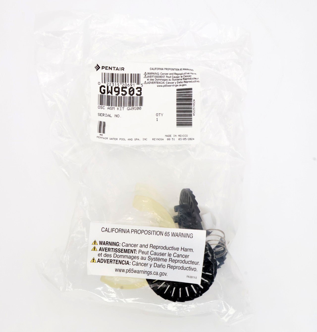 Pentair Oscillator Assembly Kit for Great White Pool Cleaner GW9503 - Replacement Part for Pool Maintenance, Swimming Pool Cleaning Accessories - Perfect for In-Ground Pool Cleaning and Maintenance