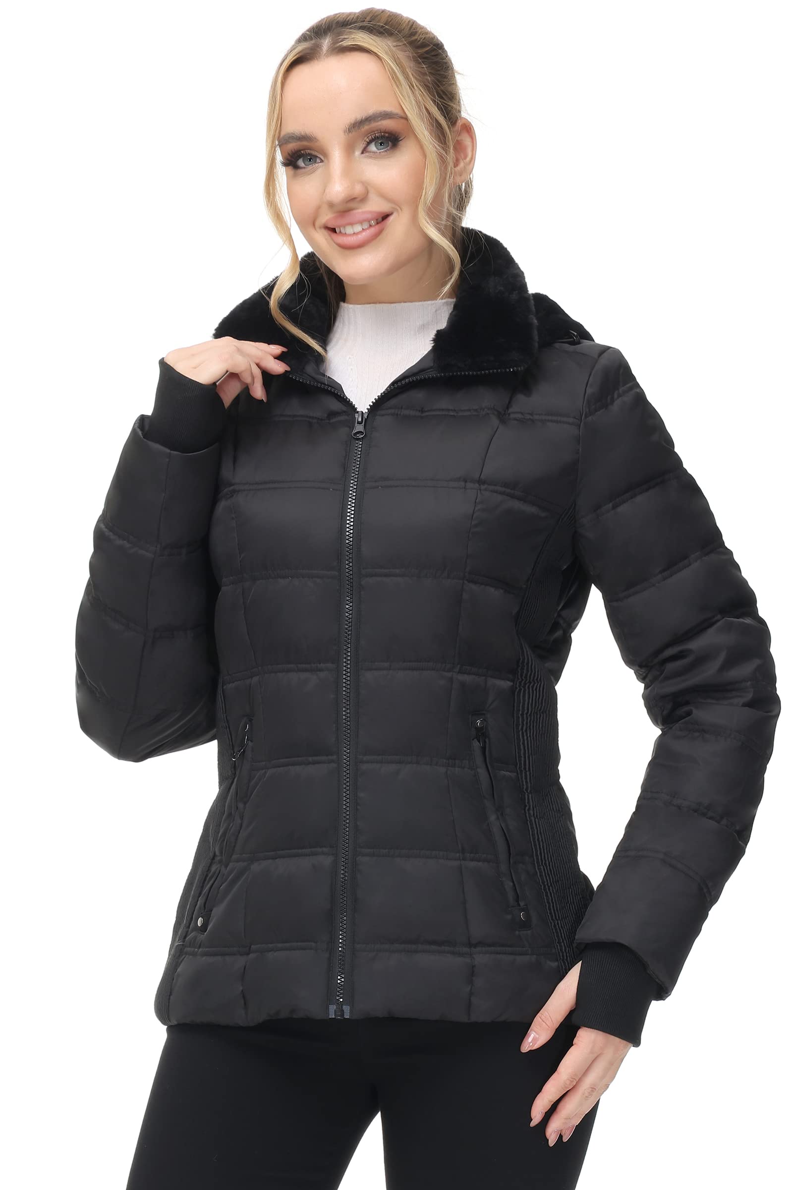 ANOTHER CHOICE Women's Winter Down Puffer Jacket with Hood - Warm Insulated Coat for Cold Weather, Outdoor Activities & Daily Wear