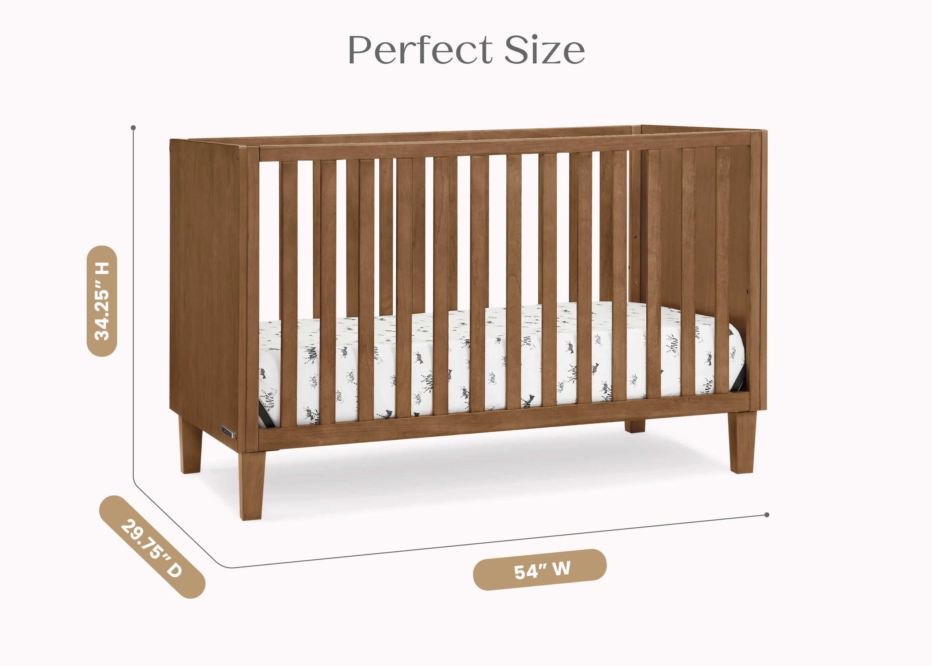 Sonny 4-in-1 Convertible Baby Crib - Toddler Bed, Daybed & Full-Size Bed - Safe Nursery Furniture for Boys & Girls - Perfect for Bedrooms, Daycare & Guest Rooms