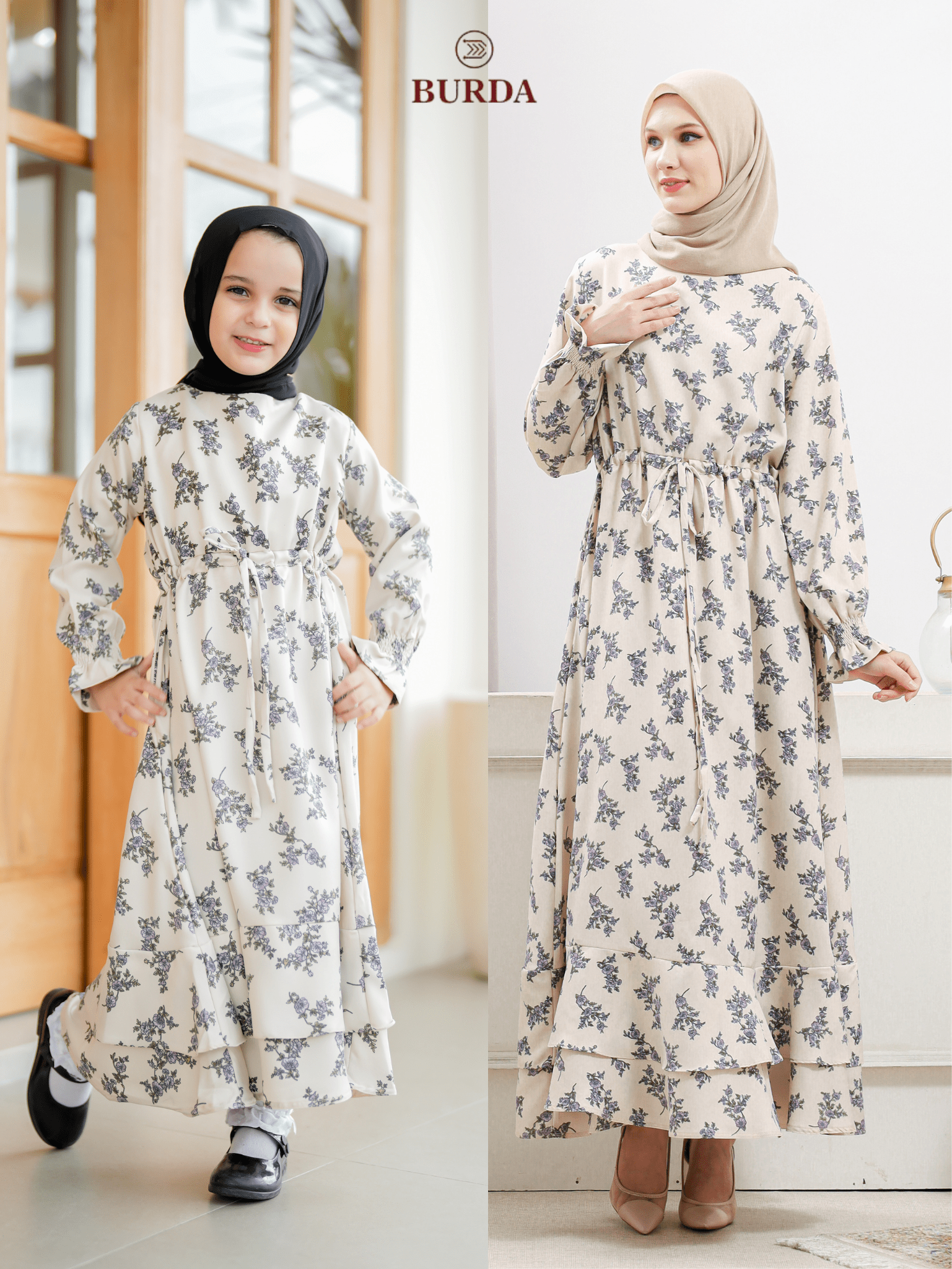 Girl's Floral Bone Print Dress - Cute & Comfortable Outfit for Parties, School & Special Occasions