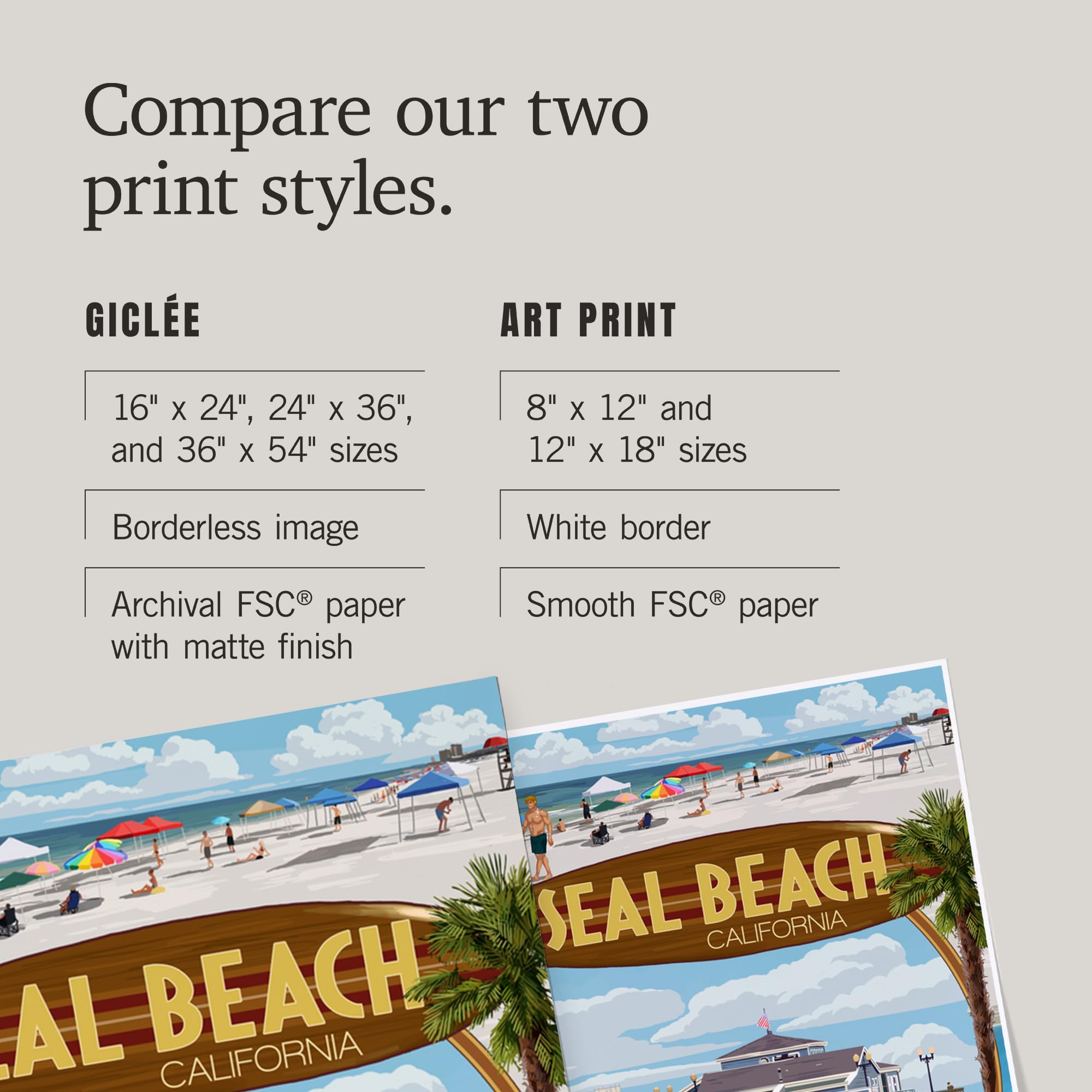 Lantern Press 16x24 Inch Giclee Art Print - Seal Beach California Coastal Scenes Wall Decor | Perfect for Living Room, Bedroom & Office Wall Art