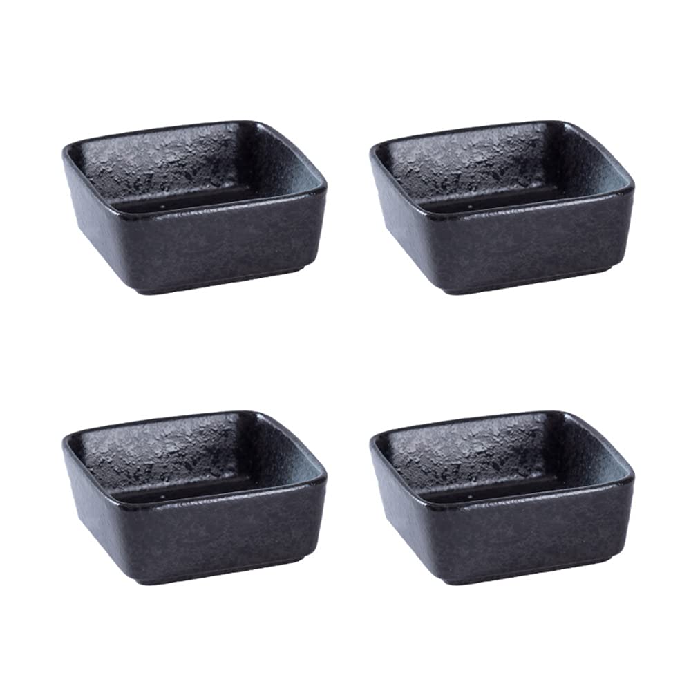 Vintage Square Porcelain Bowls Set - Small Side Dishes for Soy Sauce, Seasoning & Dipping | Perfect for Sushi, Dumplings & Asian Cuisine Presentation