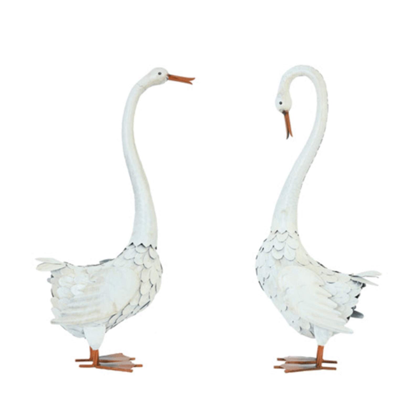 Elegant Metal Swan Lawn Ornaments - Outdoor Garden Decor, Yard Sculptures for Christmas & Seasonal Decoration | Perfect for Patio, Backyard, and Landscape Design