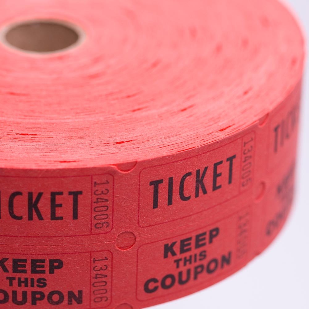 Premium Red Double Raffle Ticket Roll for Events, Parties, and Fundraisers - 1000 Tickets per Roll - Perfect for Raffles, Giveaways, and Prize Drawings