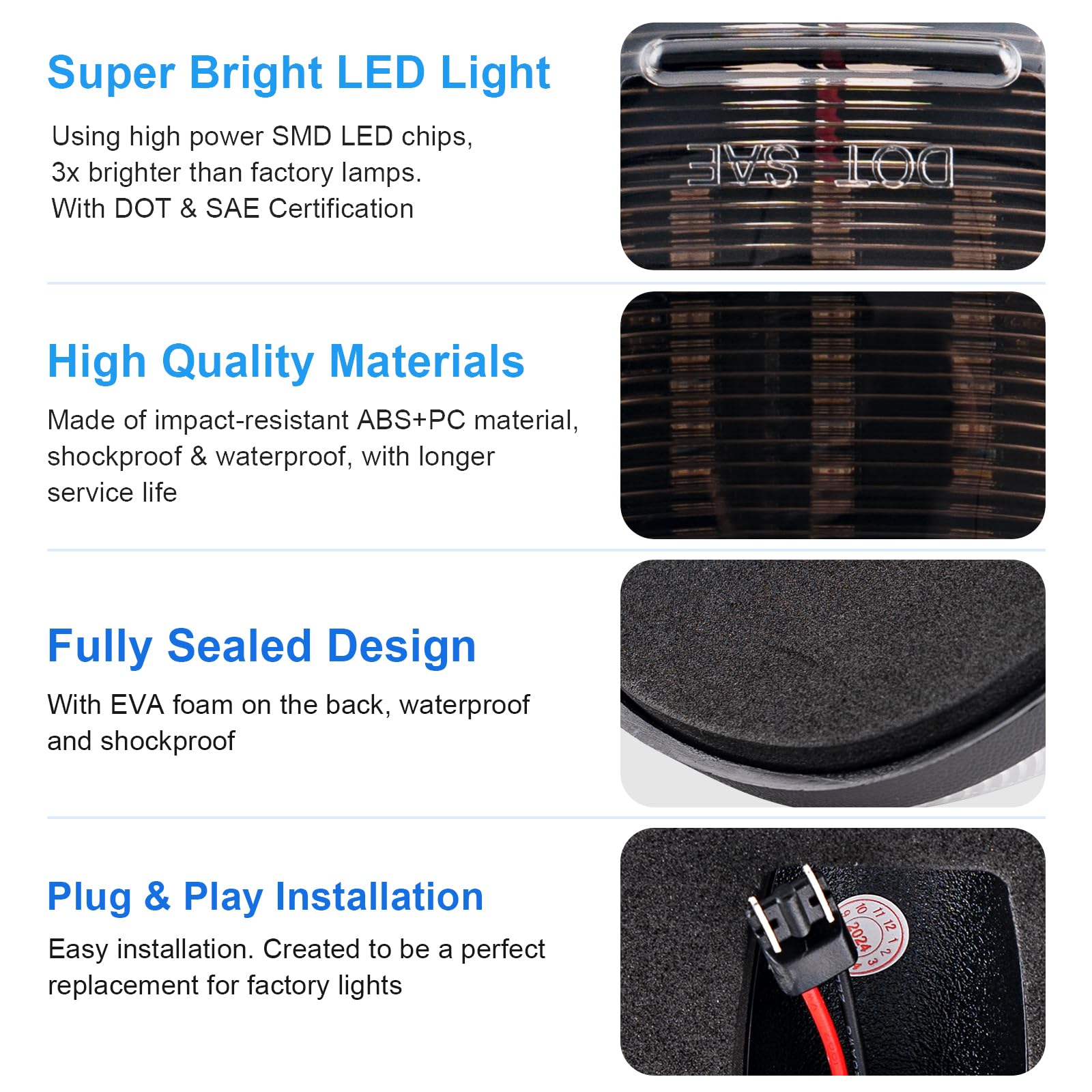 1999-2002 Ram 1500 2500 3500 LED Cab Roof Lights - Smoked Top Cab Clearance Marker Lights Replacement for Dodge Ram Trucks - Perfect for Night Driving & Off-Road Adventures