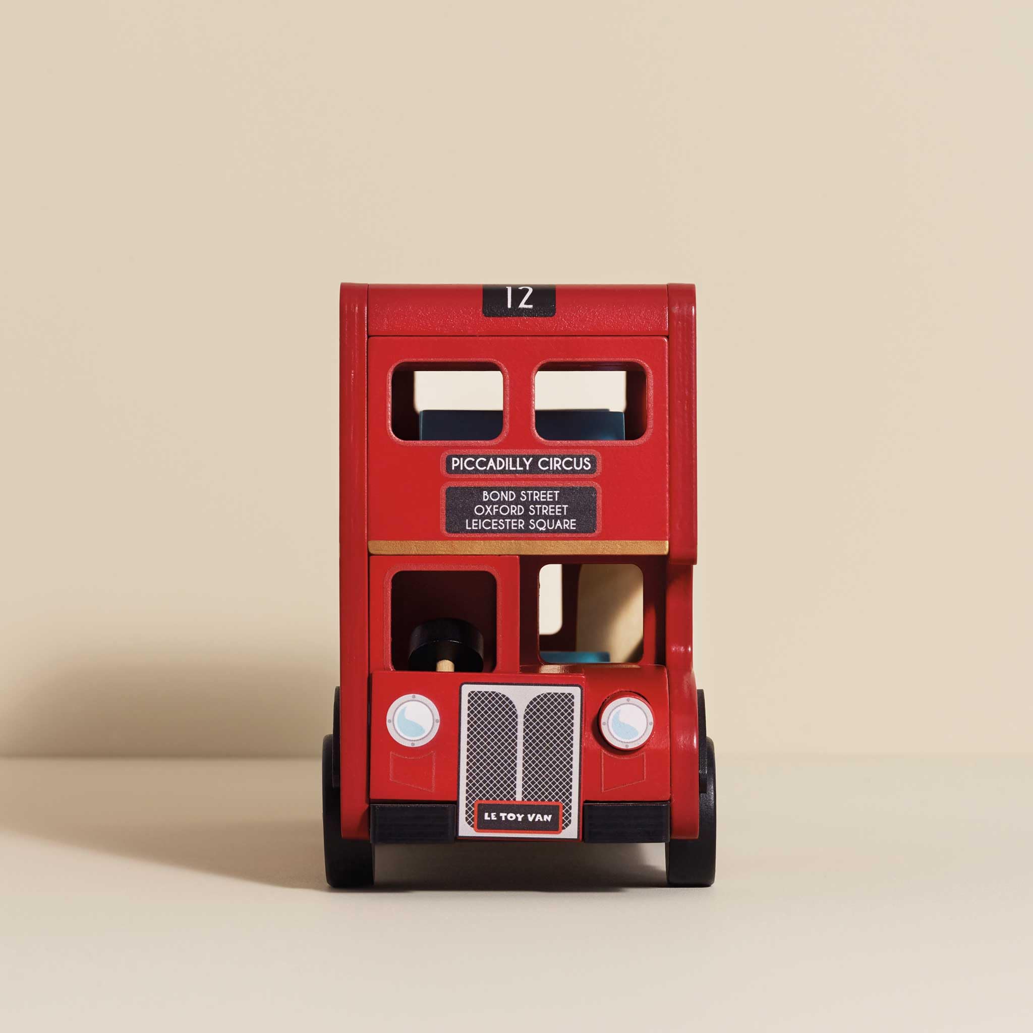 Le Toy Van London Double Decker Bus - Wooden Construction Vehicle Toy for Kids - Pretend Play & Educational Toy for Boys & Girls Ages 3+ - Perfect for Imaginative Play, Preschool Learning & Nursery Decor