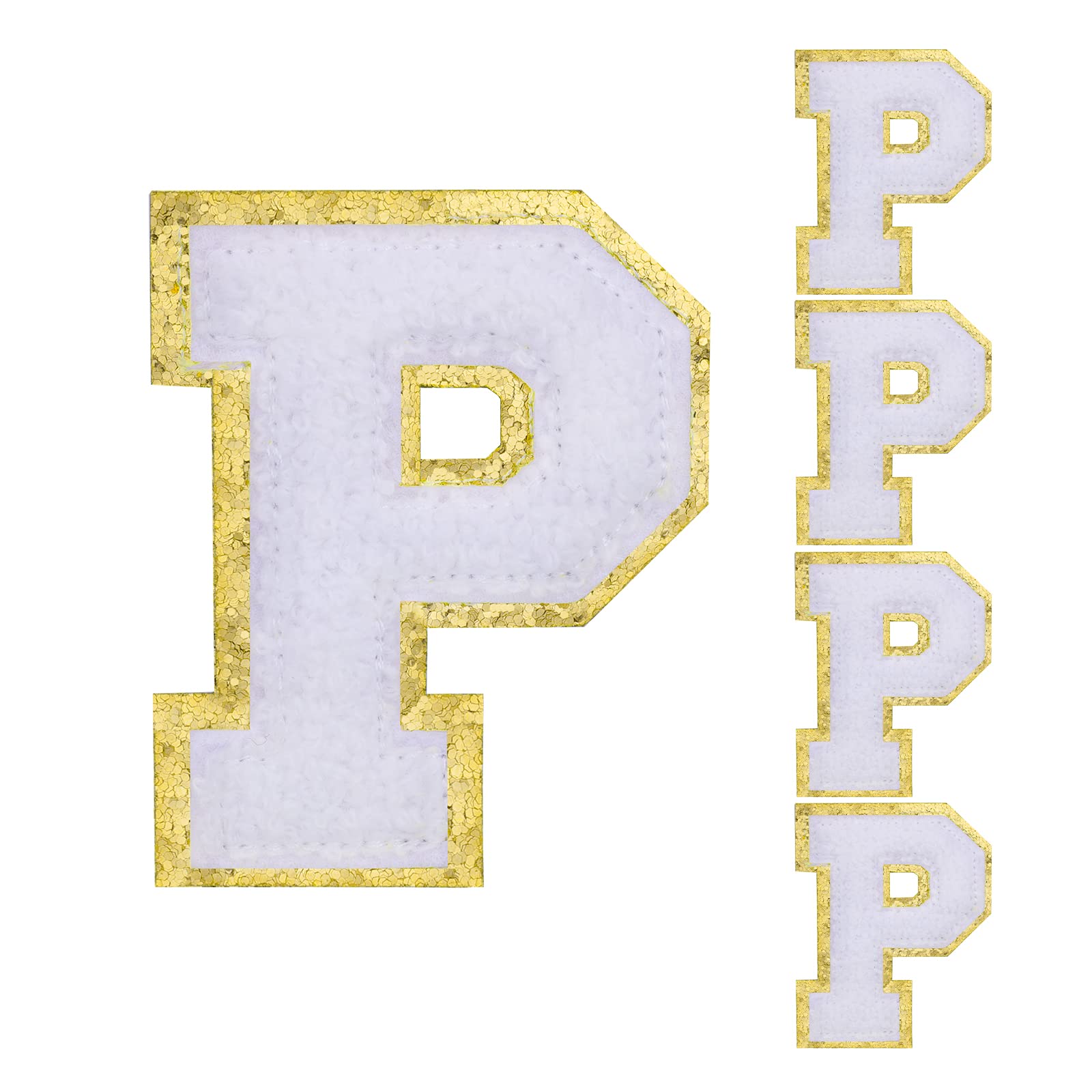 LUTER 5pcs Chenille Letter Patches - Iron On & Sew On Alphabet Appliques for Clothing, Jackets, Jeans, Bags & Hats | DIY Embroidery Decoration | Perfect for Customizing Towels, Backpacks & Craft Projects