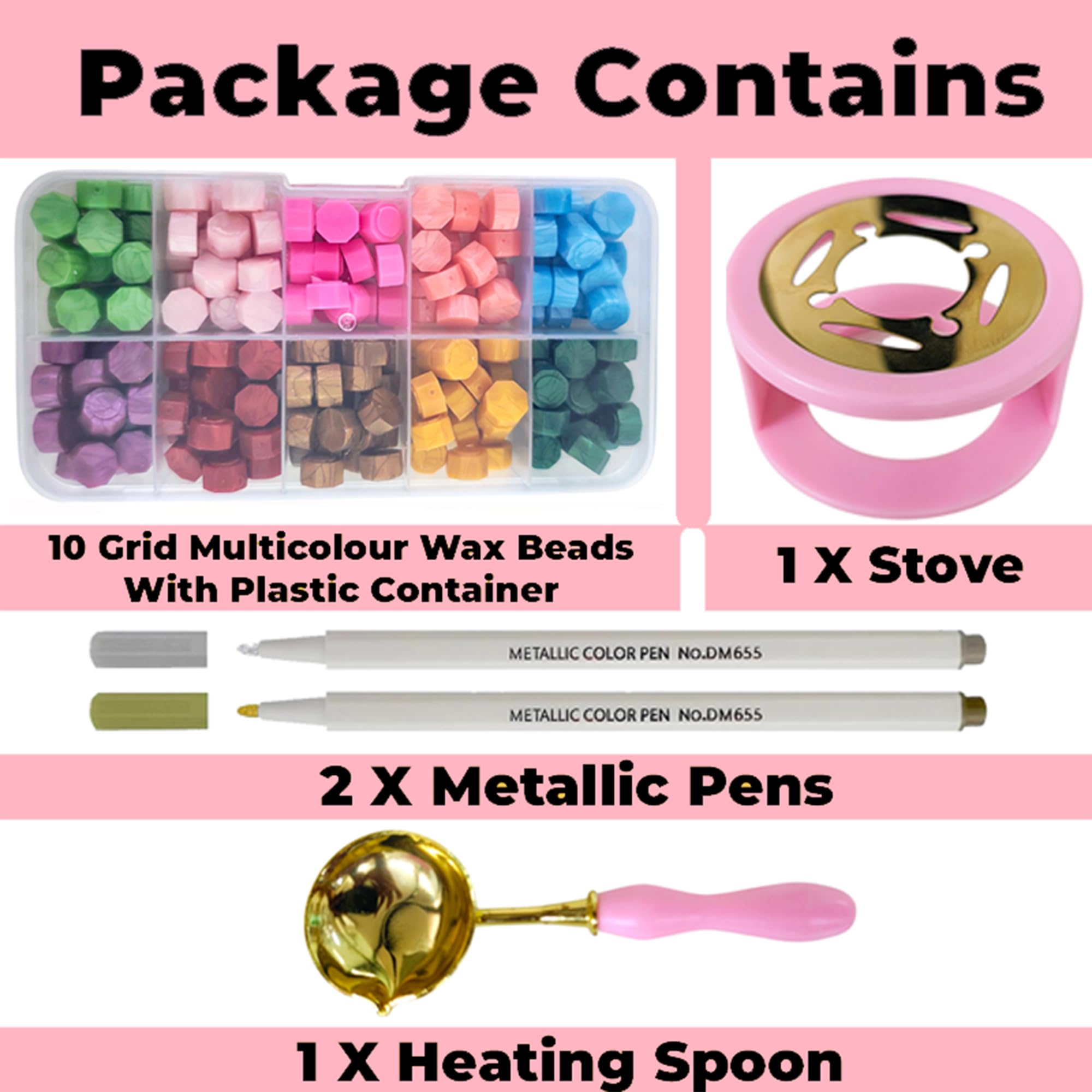 Premium 200-Piece Wax Seal Kit with 10 Color Beads, Wax Stove, Spoon & 2 Pens - DIY Wax Stamp Set for Wedding Invitations, Holiday Cards, Christmas Gifts, Scrapbooking & Elegant Stationery Crafting