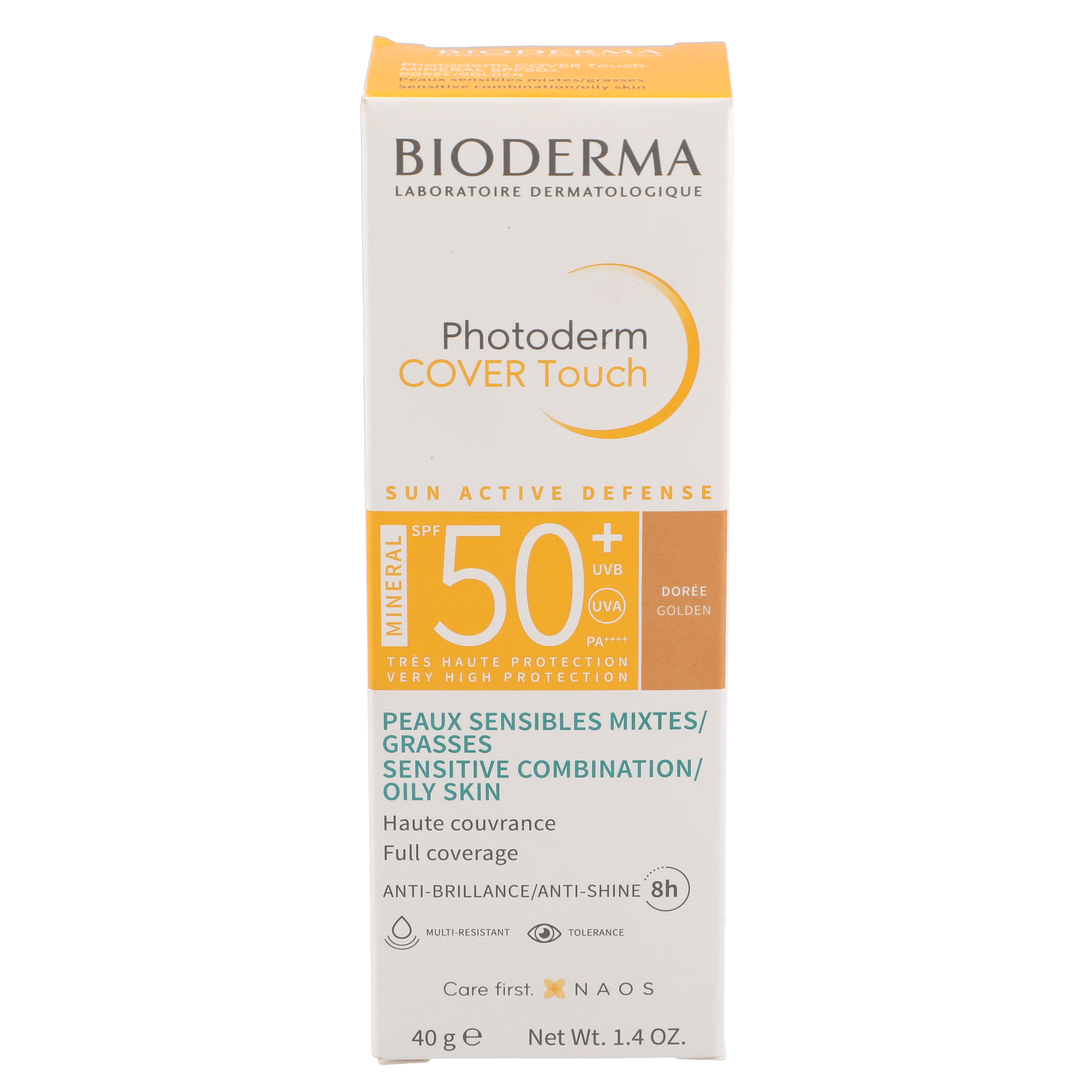 Photoderm Cover Touch Mineral SPF 50+ Golden Tone Sunscreen - 40g | Tinted Moisturizer with Broad Spectrum Protection for Daily Use & Outdoor Activities