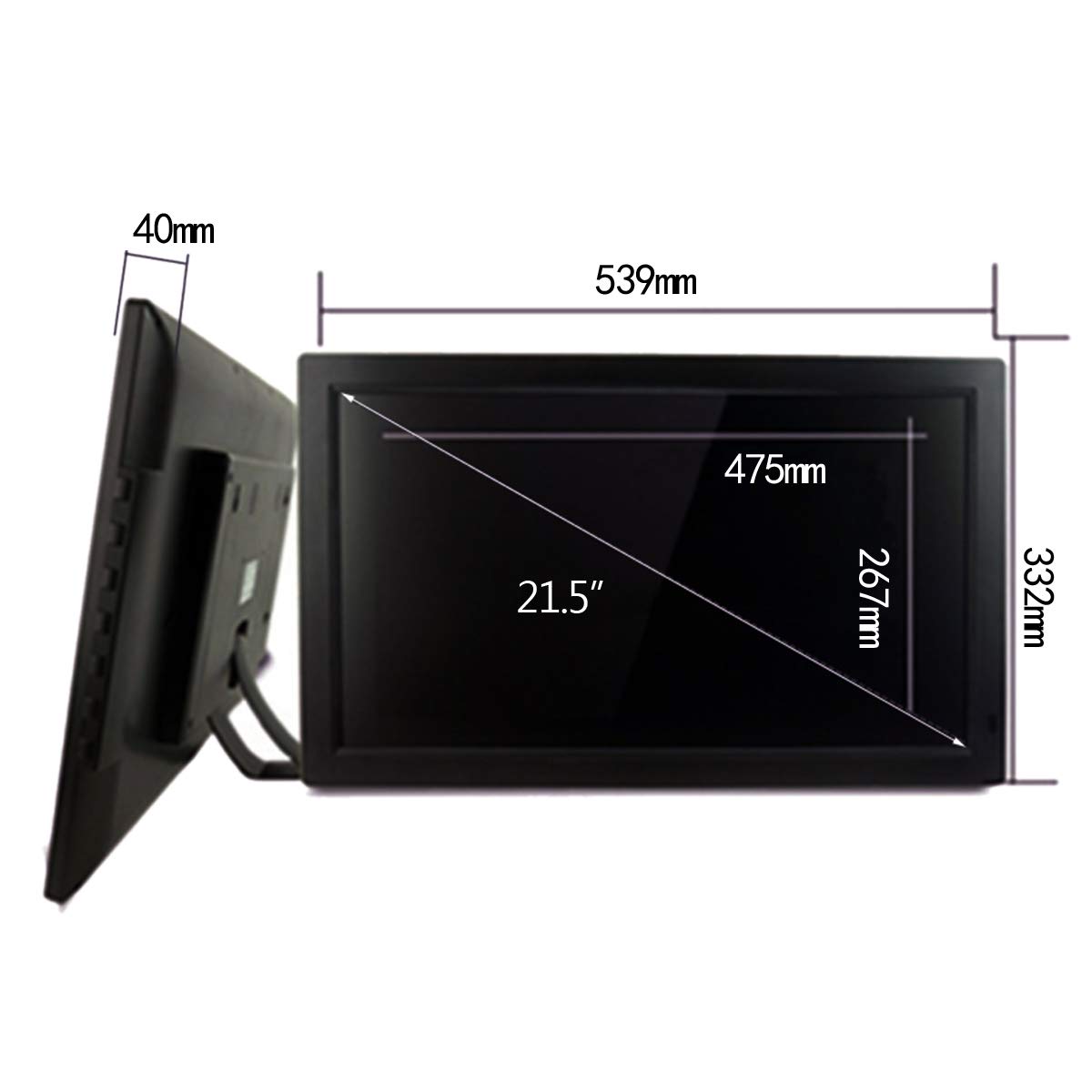 21.5 Inch Digital Photo Frame - Full HD 1920x1080 Wall Mountable Digital Display for Home & Office - Black & White Options - Perfect for Photo Slideshows, Advertising & Digital Signage