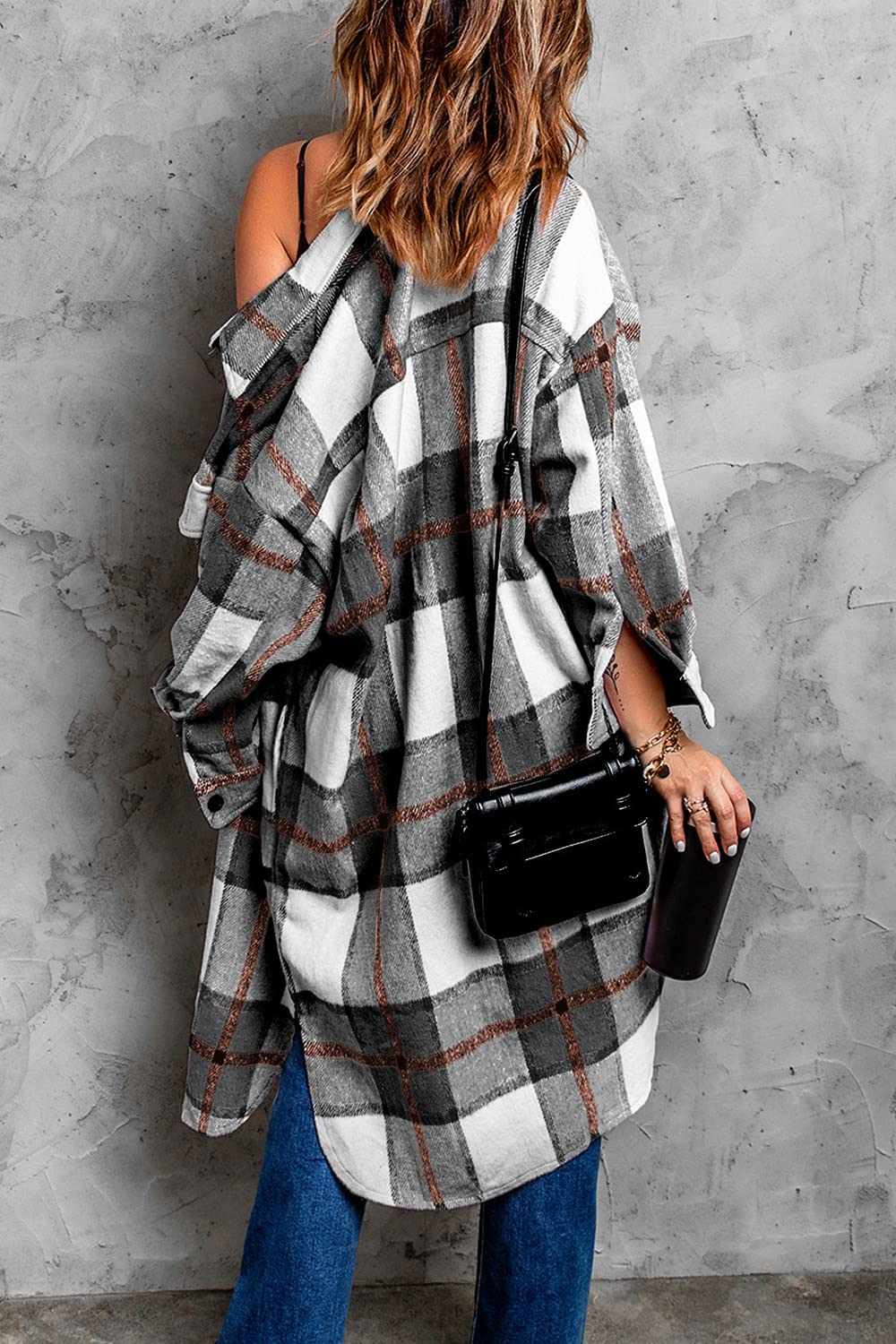 PRETTYGARDEN Women's 2025 Plaid Shacket Jacket - Long Sleeve Button Down Shirt & Winter Wool Coat | Fashion Outerwear for Fall, Winter & Layering Outfits