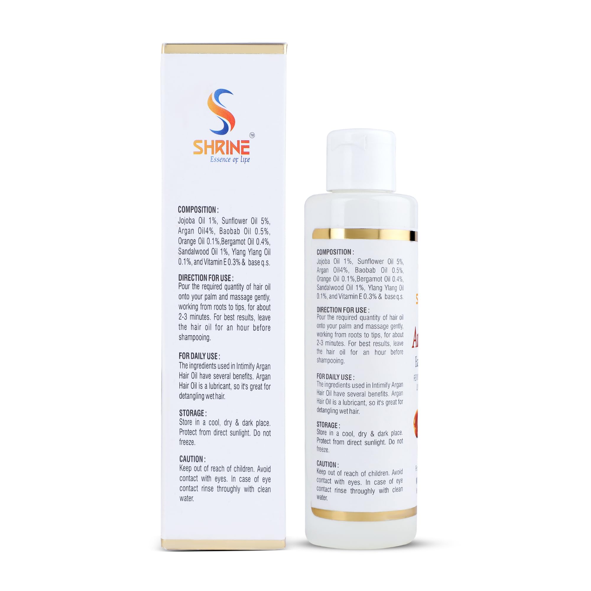 Premium Shrine Argan Hair Oil 200ml - Natural Hair Growth Treatment for Men & Women - Strengthens Dry, Damaged Hair & Reduces Hair Fall - Multi-Purpose Hair Care Oil for Daily Use, Styling & Scalp Massage