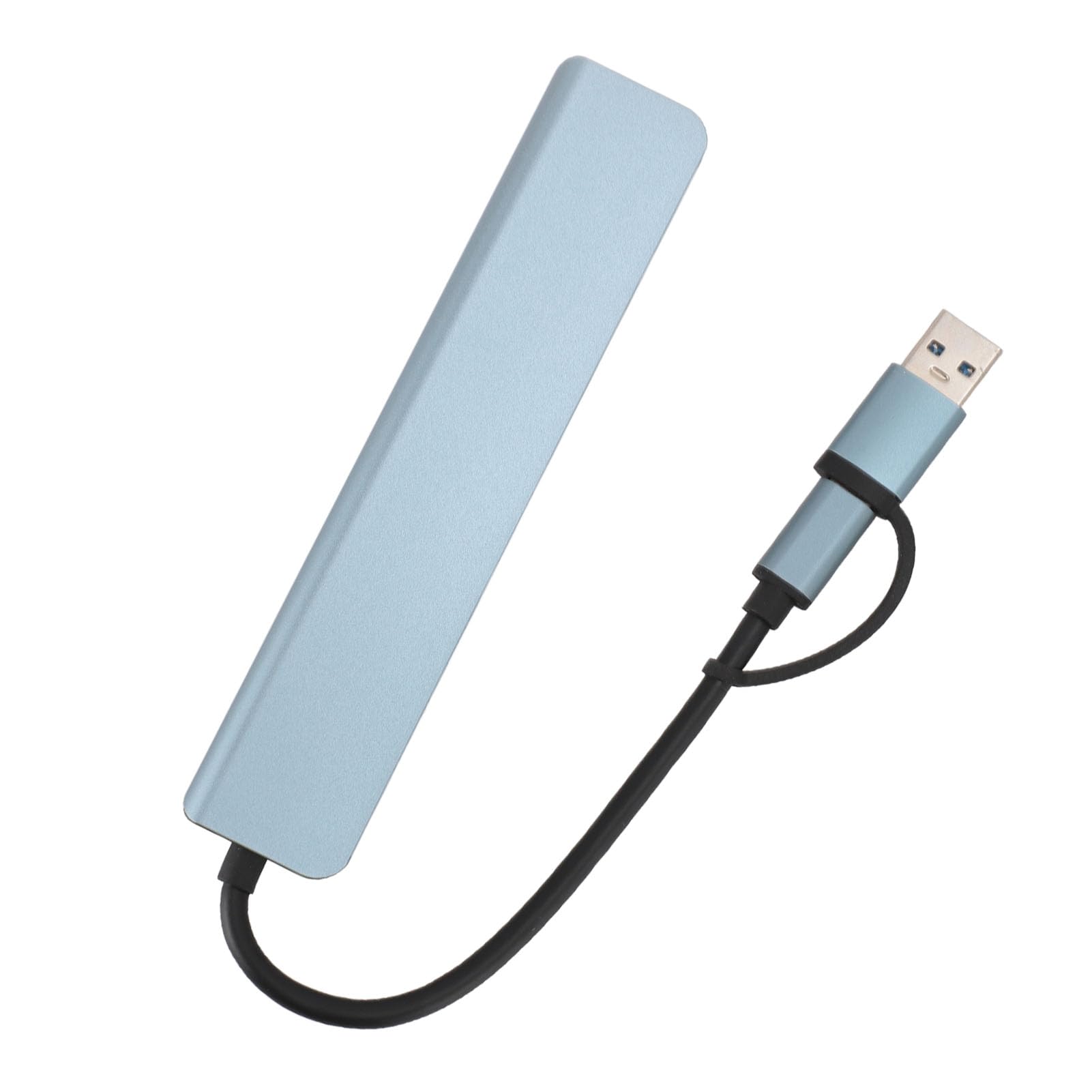 Premium Aluminum Alloy USB Hub with Multiple Ports - High-Speed Data Transfer & Audio Support for Laptop, PC, Mac - Perfect for Home Office, Gaming & Multimedia Setup