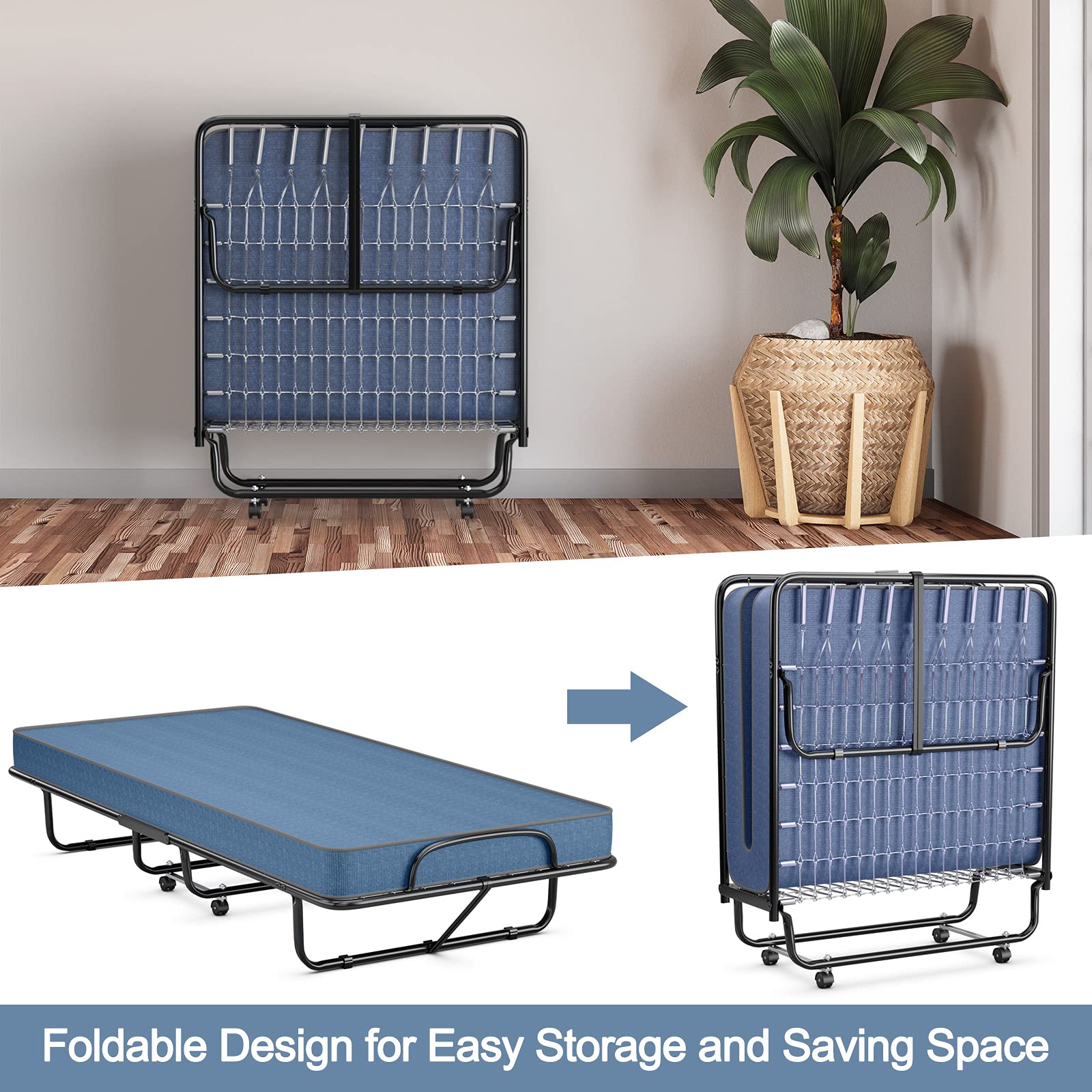 GOFLAME Folding Bed with 4