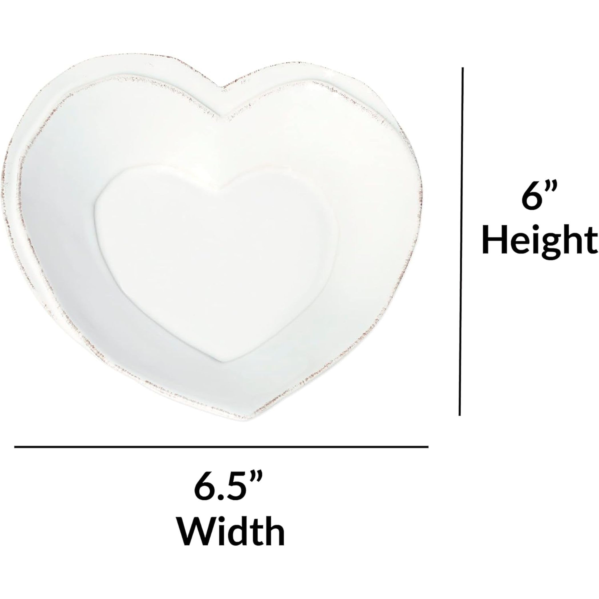 Vietri Lastra White Heart Dish – 6.5