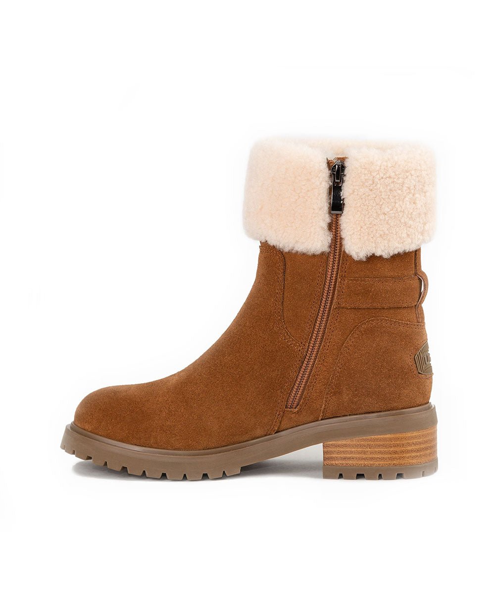 Women's Verona Zip UGG Boots - Genuine Sheepskin Winter Boots with Side Zipper | Cozy & Warm for Cold Weather, Snow, and Indoor Comfort