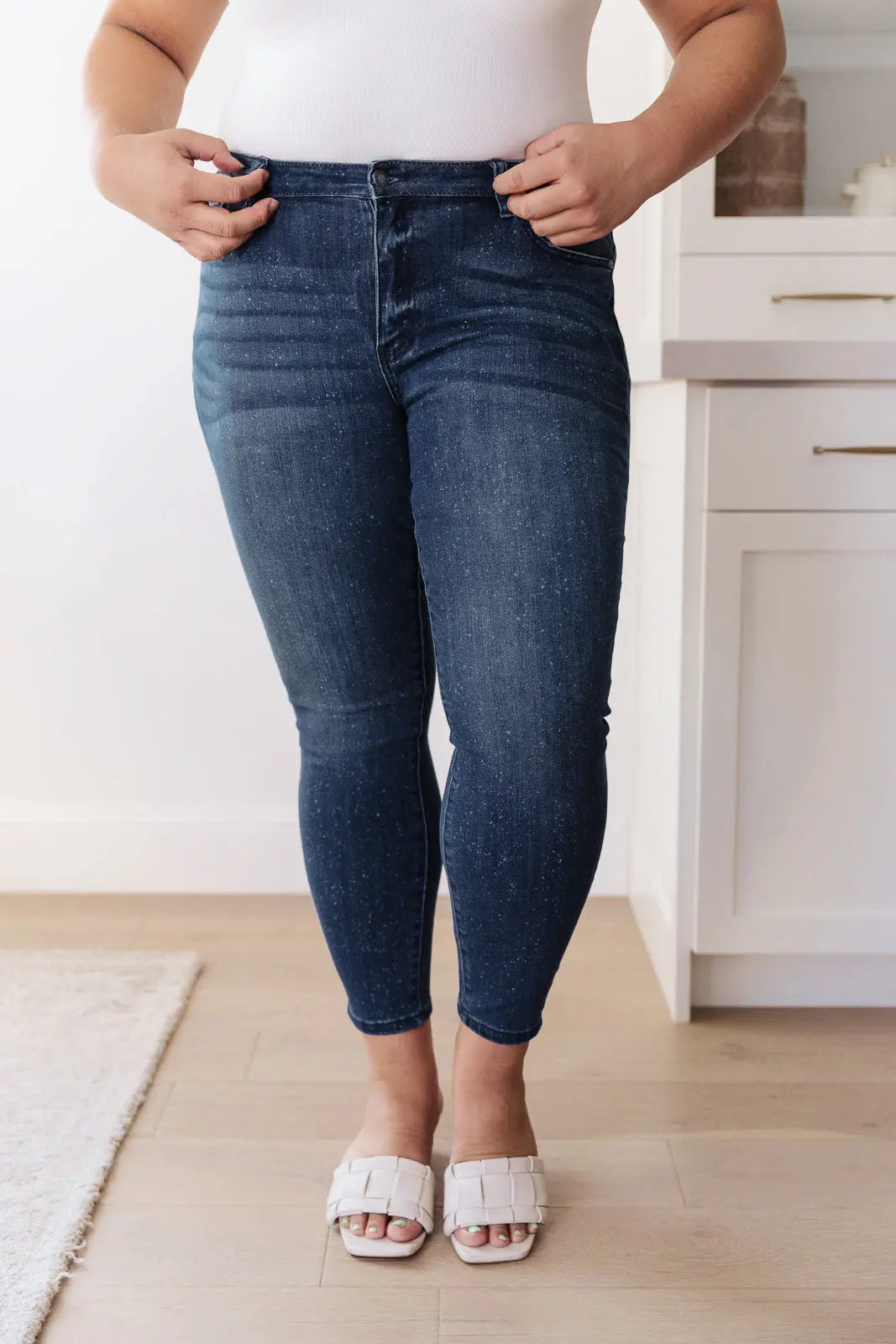 Mid Rise Relaxed Fit Mineral Wash Jeans for Women - Soft Comfort Stretch Denim Pants - Casual Everyday Wear for Work, Travel & Weekend Outfits