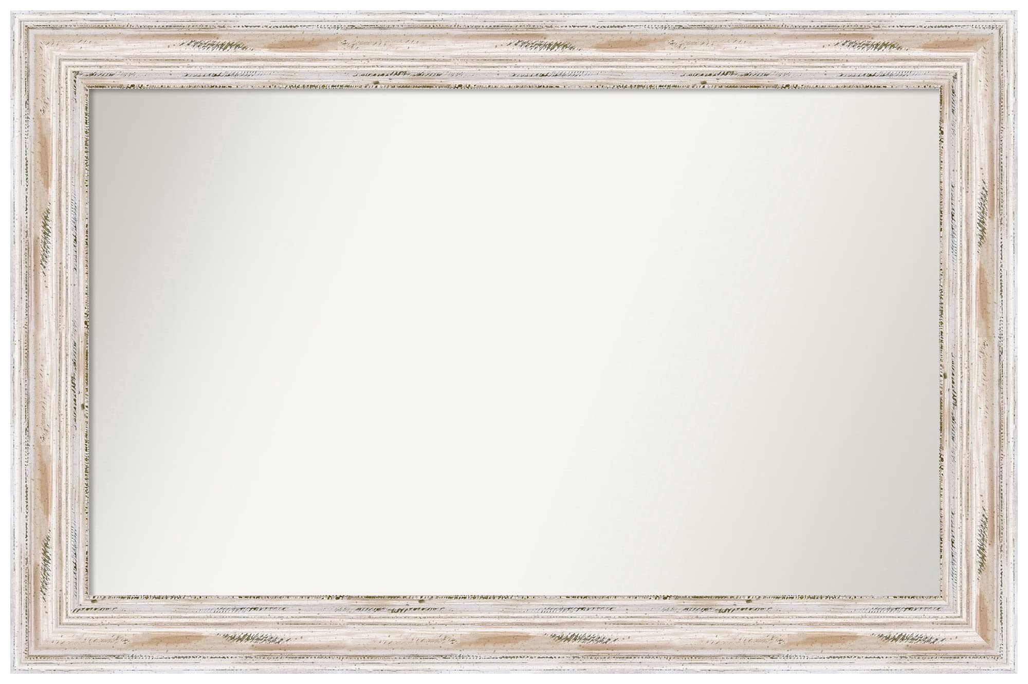 Amanti Art Alexandria White Wash Non-Beveled Custom Wall Mirror - 25x38 Inch Bathroom Mirror with White Frame - Various Sizes Available - Perfect for Bathroom, Bedroom & Entryway Decor