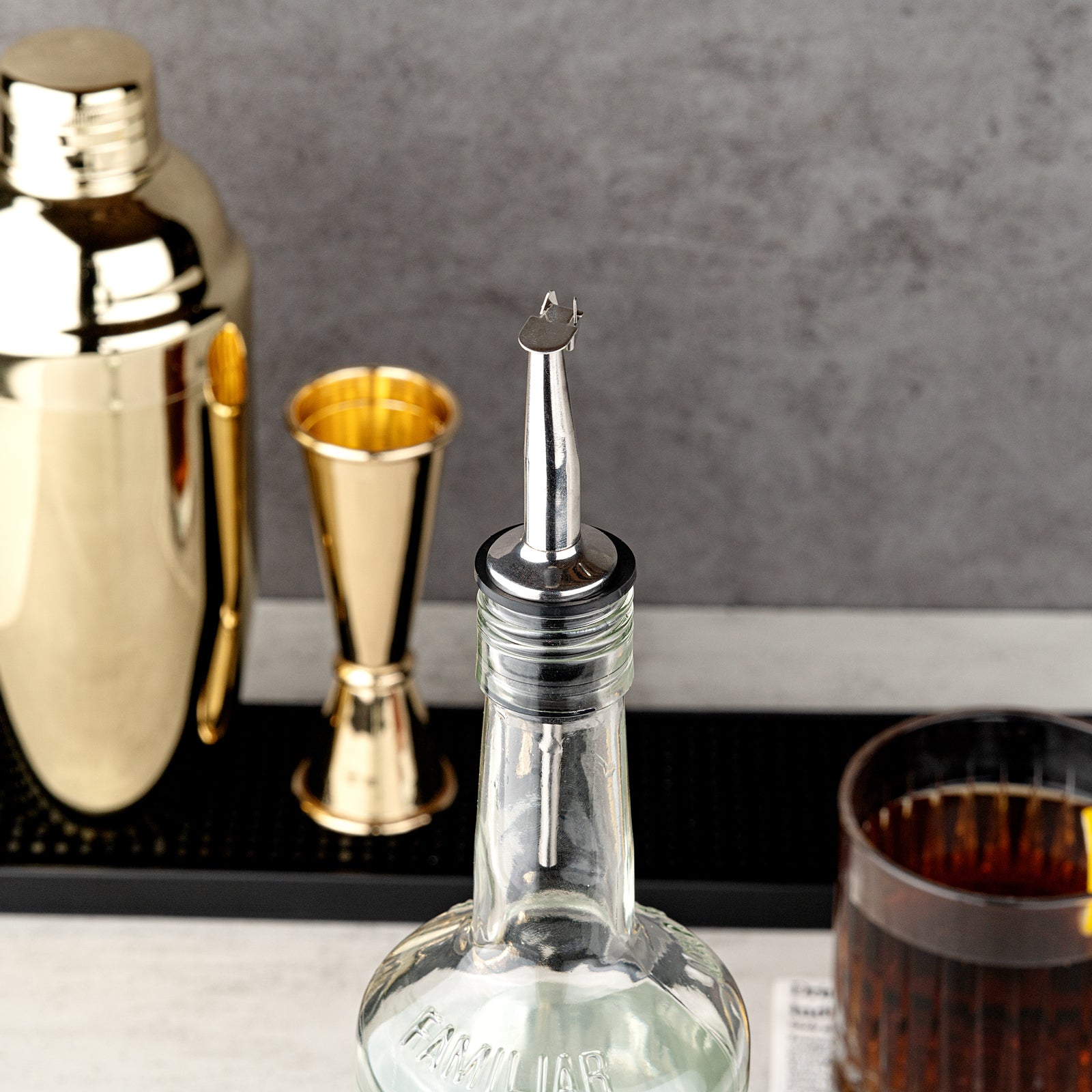 Premium Stainless Steel Liquor Pourer with Flip Cap - 10 Pack (4.25