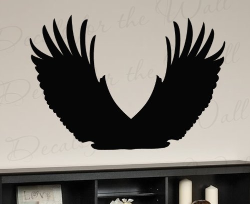 Large Vinyl Feathers Wall Decal - Eagle Bird Sticker Art Decor Mural for Home, Office, and Nursery Room Decoration