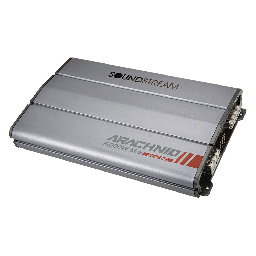 Soundstream AR1 5000D 5000W Monoblock Class D Car Amplifier with Bass Remote - High Power Audio for Car Stereo Systems, Bass Boost & Subwoofer Control