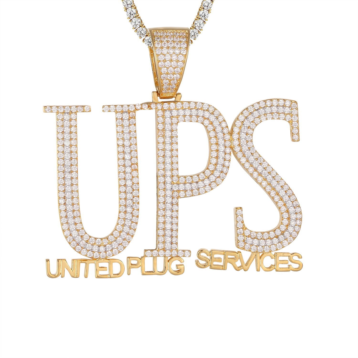 Custom UPS Hip Hop Pendant for Men - Unique Jewelry Gift for Rappers & Hip Hop Fans - Perfect for Concerts, Parties & Streetwear Fashion
