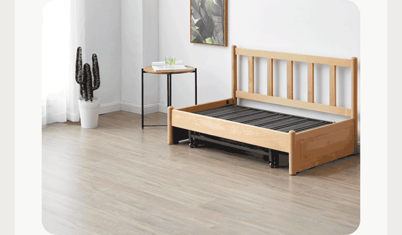 Solid Beech Wood Sofa Bed - Convertible Sleeper Sofa for Small Spaces, Guest Room & Living Room - Comfortable & Space-Saving Furniture