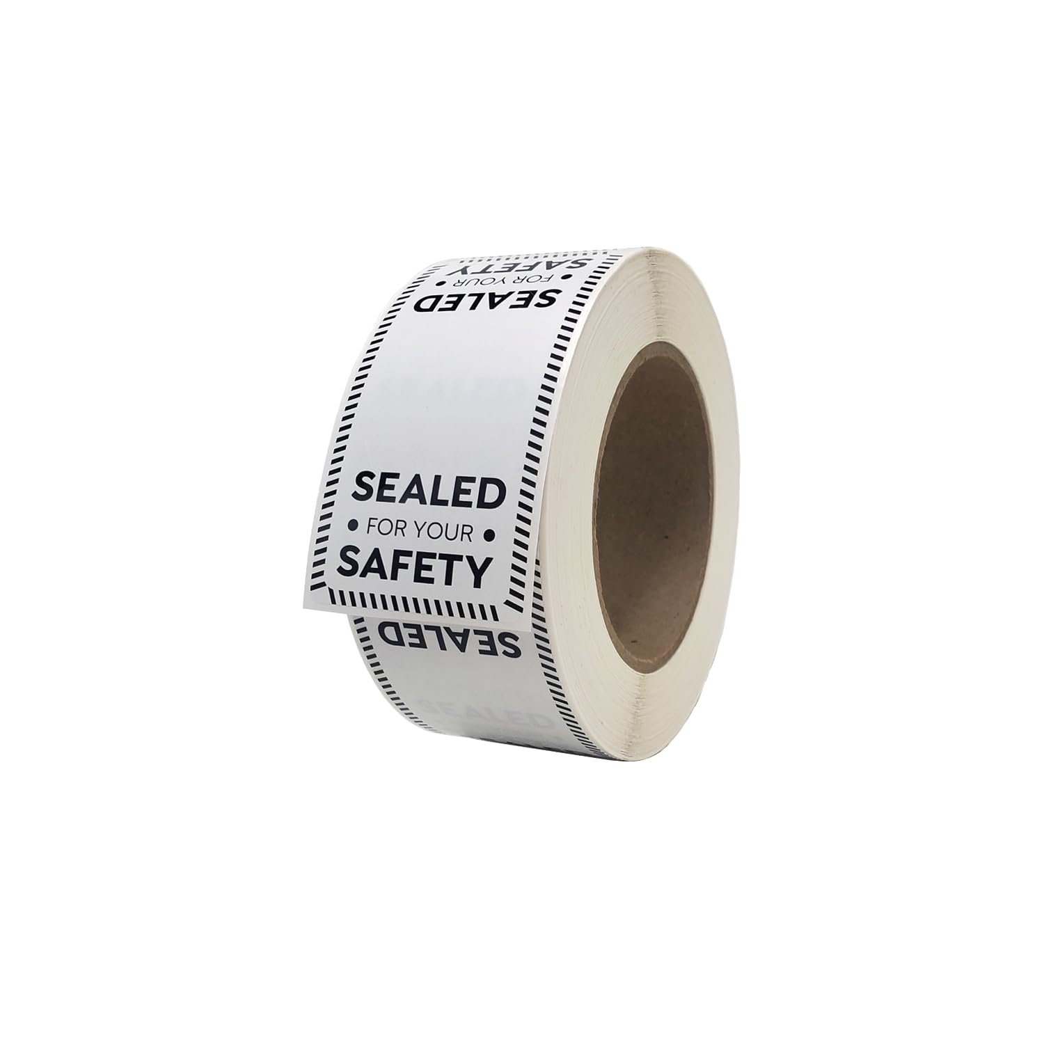 Tamper Evident Food Safety Labels - 500 Count Roll, Black & White for Restaurant, Catering & Retail Use | Secure Sealing for Food Containers & Packaging