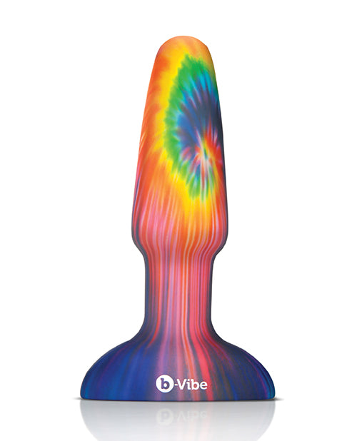 B Vibe Peace & Love Tie Dye Rimming Plug Special Edition - Anal Training Toy for Couples & Solo Play - Perfect for Sensual Exploration & Enhanced Pleasure