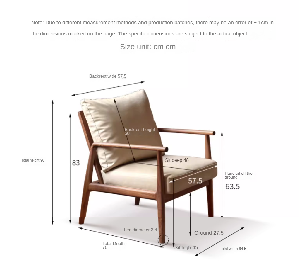 Premium Black Walnut Solid Wood Lounge Armchair with Matching Footstool - Handcrafted Comfort Chair for Living Room, Reading Nook & Relaxation Spaces