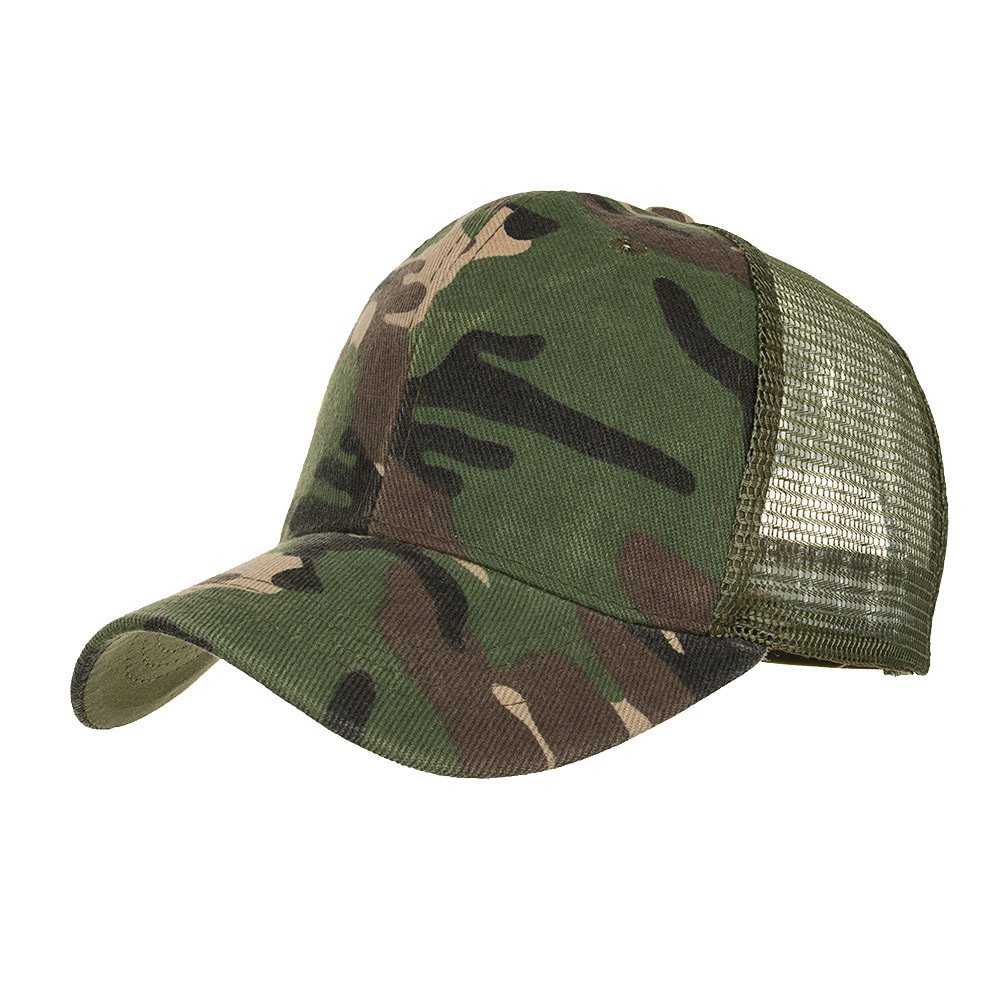 FYQCY Camouflage Summer Cap - Breathable Mesh Baseball Hat for Men & Women, Vintage Hip Hop Style, Adjustable Snapback for Outdoor Sports & Casual Wear