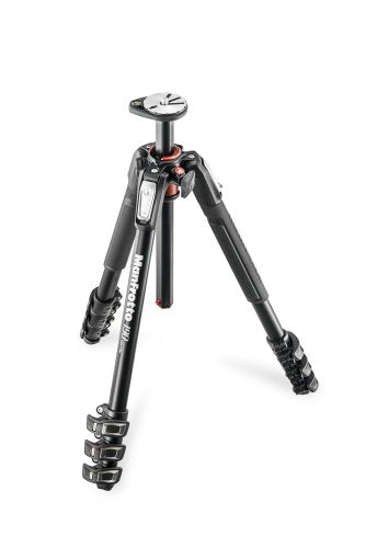 Manfrotto Aluminum 3-Section Tripod Stand with Quick Release Plate - Professional Camera Tripod for DSLR, Mirrorless, Video Cameras - Perfect for Photography, Videography, Travel & Outdoor Shooting (Black)