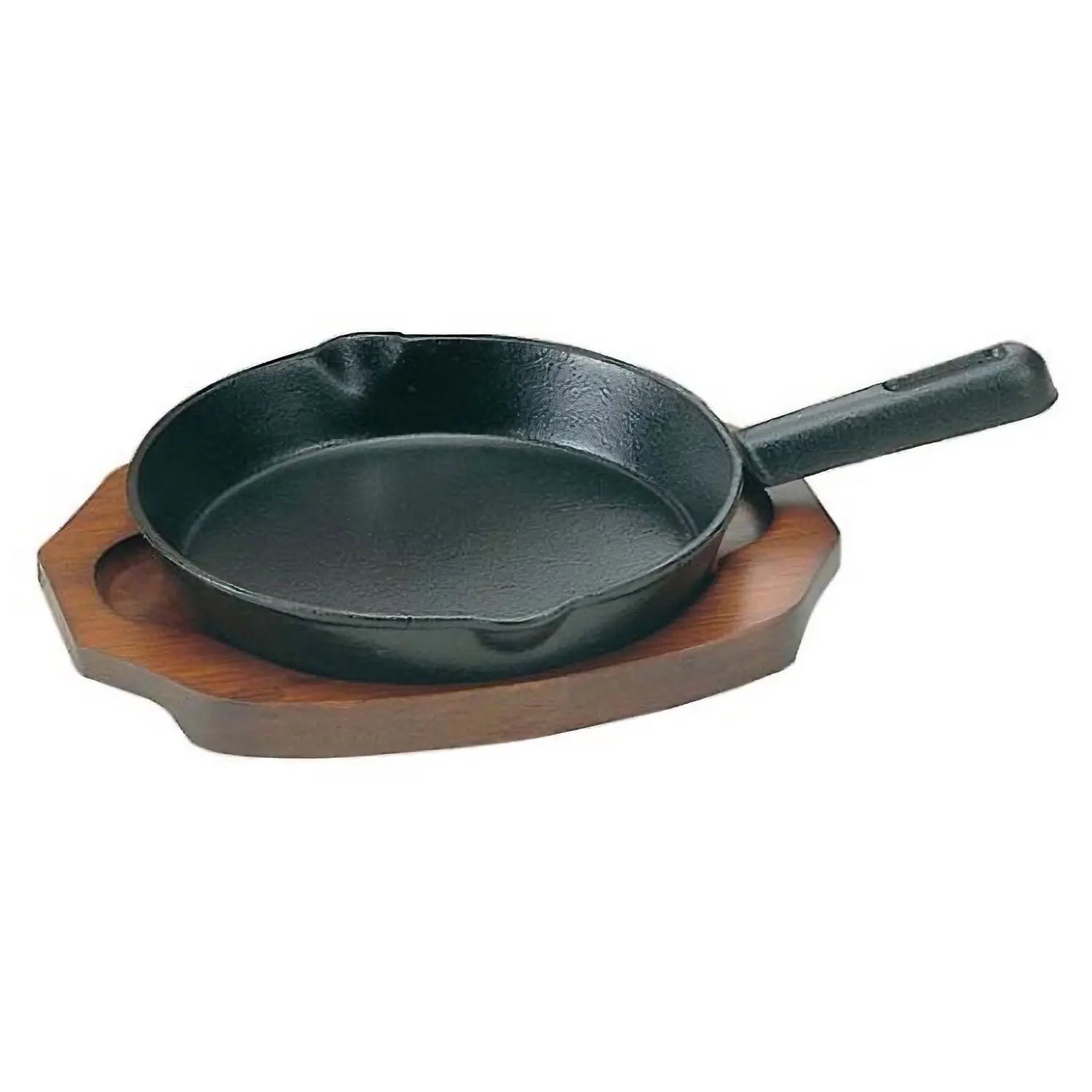 Premium Asahi Chuzo Cast Iron Sizzler Platter with Handle & Double Spouts - Perfect for Sizzling Fajitas, Steaks & Hot Stone Cooking at Home or Restaurant
