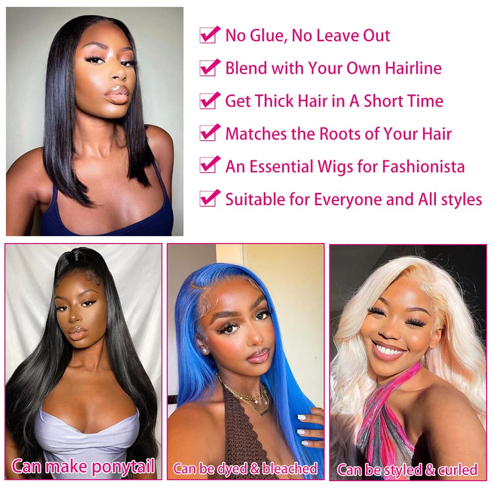 Glueless V Part Wig - 180% Density 30 Inch Brazilian Virgin Human Hair - Straight Clip In Half Wig for Black Women - No Leave Out Full Head U Part Wig - Perfect for Daily Wear, Special Occasions & Protective Styling