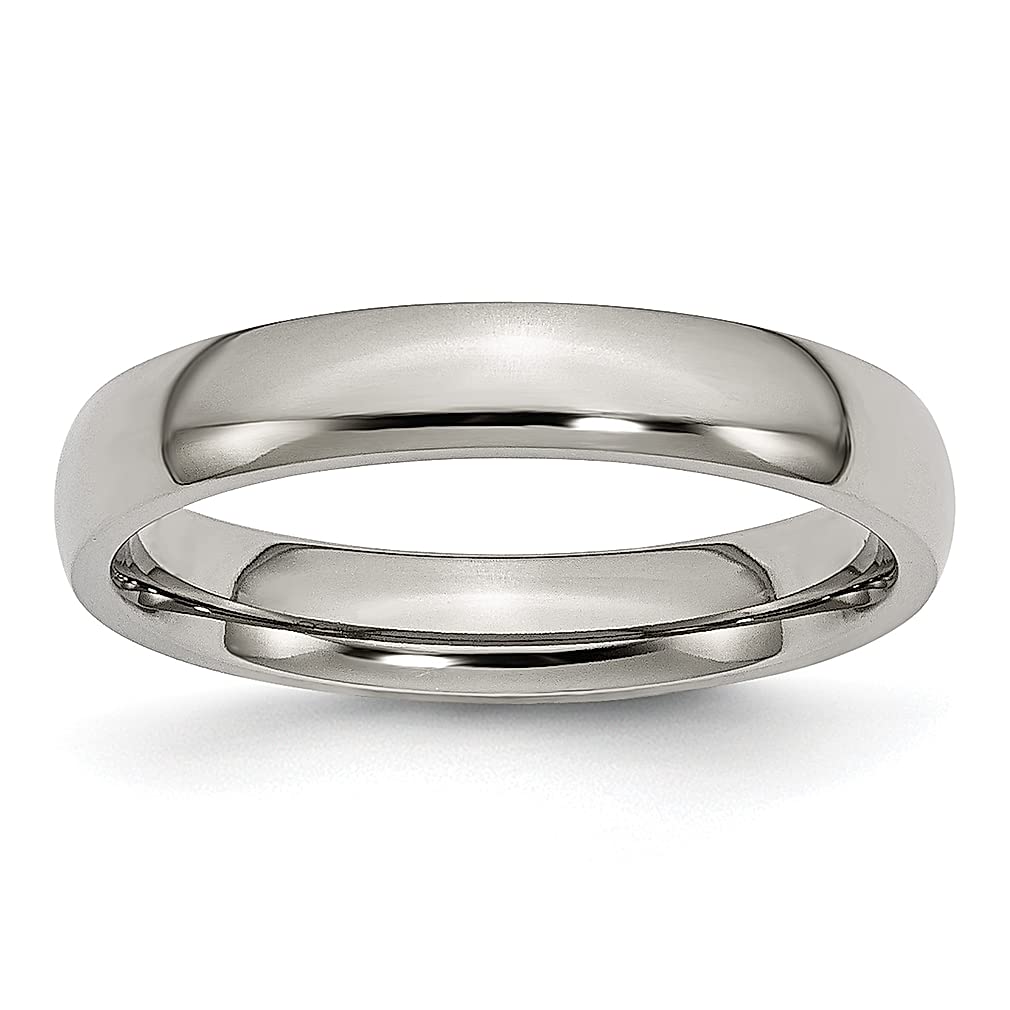 ICE CARATS Titanium 4mm Half Round Wedding Band - Classic Domed Engagement Ring for Women, Durable & Hypoallergenic Jewelry Gift for Her - Perfect for Weddings, Anniversaries & Special Occasions