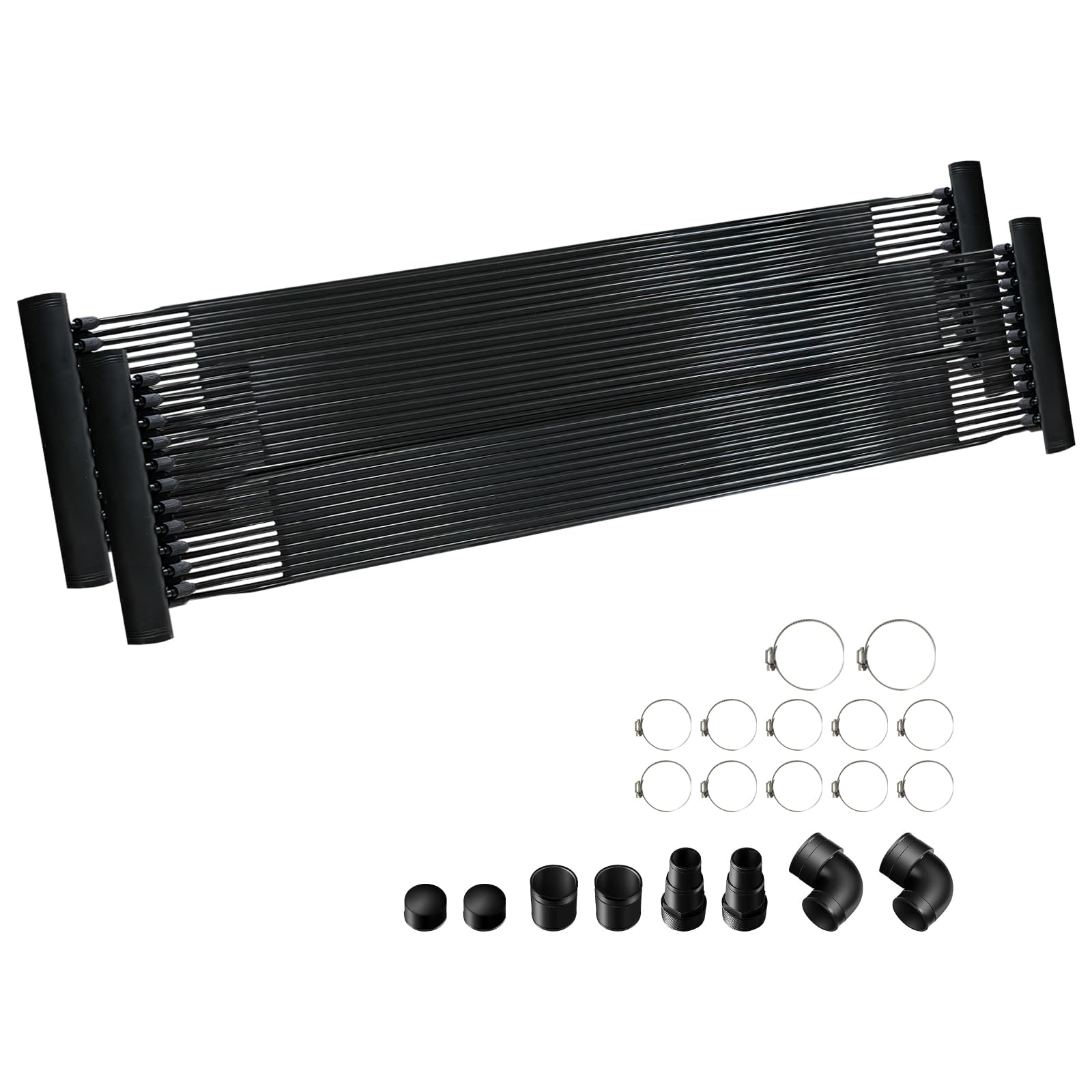 Eachbid 10FT x 2.5FT Solar Pool Heater for Above Ground & Inground Pools - Weatherproof Swimming Pool Heating Panel System - Black - Perfect for Extending Swimming Season & Maintaining Comfortable Water Temperature