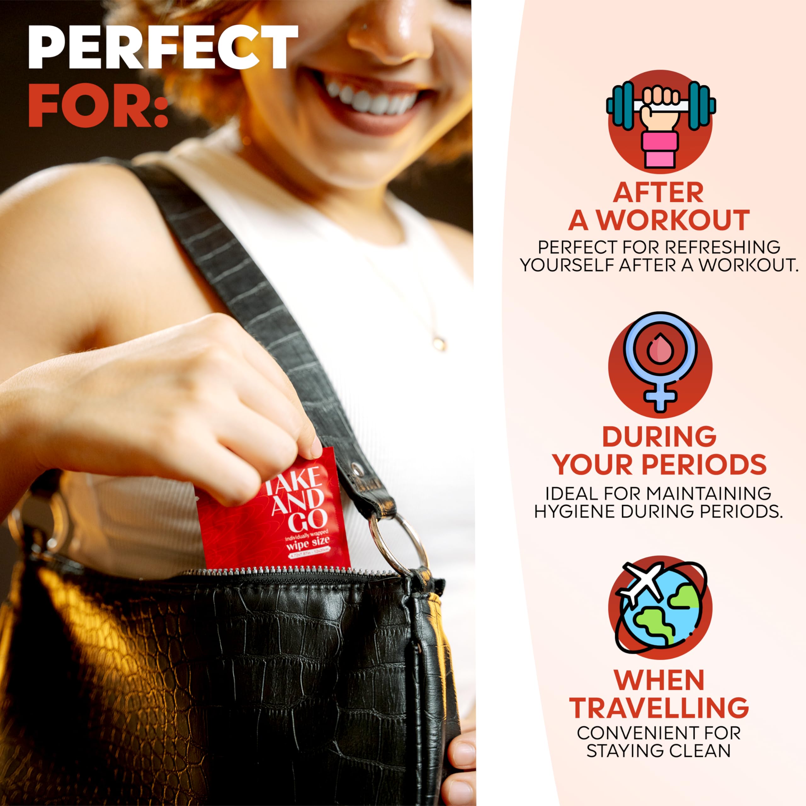 **40 Pack Individually Wrapped Feminine Wipes - Flushable & Travel-Sized for Women | Gentle & Hygienic Feminine Care Wet Wipes | Perfect for Travel, Gym, or On-the-Go Purse Essentials**