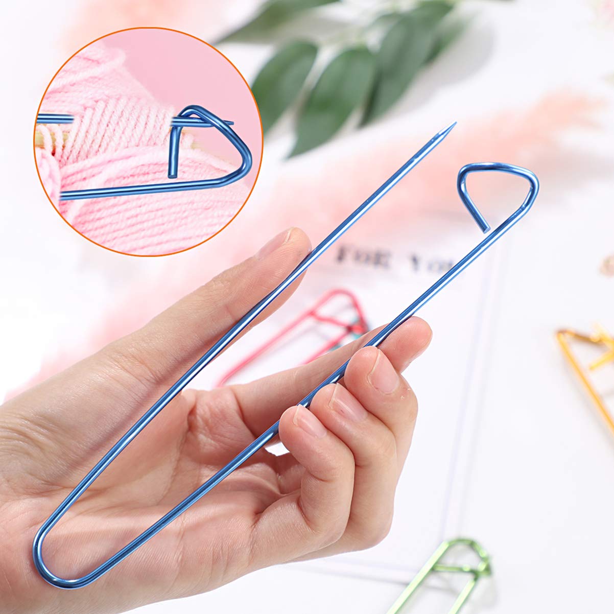 10pcs Knitting Pattern Holder & Stitch Markers - Crochet Notions & Yarn Supplies for Women - Perfect for Knitting Loom, Crochet Projects & DIY Crafting