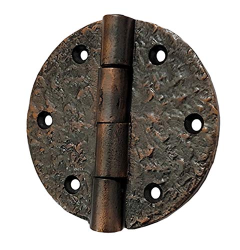 Antique Iron Round Cabinet Hinges - Oil Rubbed Bronze Finish (20 Pack) - Perfect for Vintage Trunks, Wooden Chests & Rustic Furniture Restoration