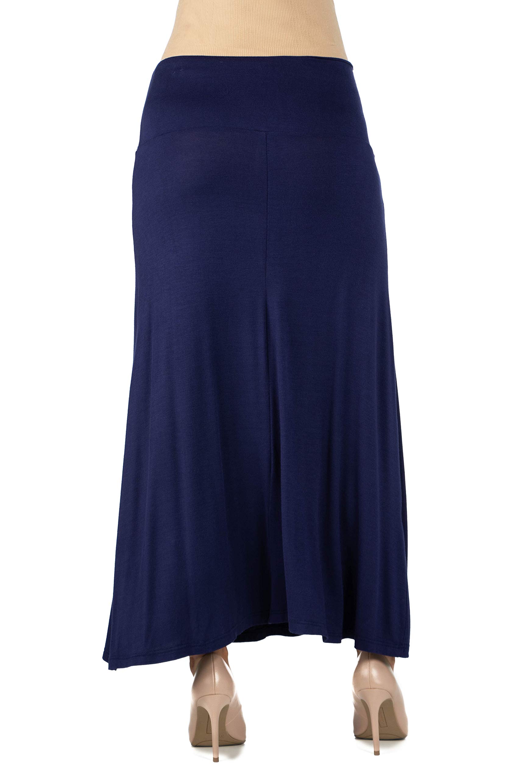 24seven Comfort Apparel Women's Maternity Maxi Skirt - Stretchy Elastic Waistband, Flowy Floor Length Dress for Pregnancy | Perfect for Baby Showers, Maternity Photos & Everyday Comfort Wear