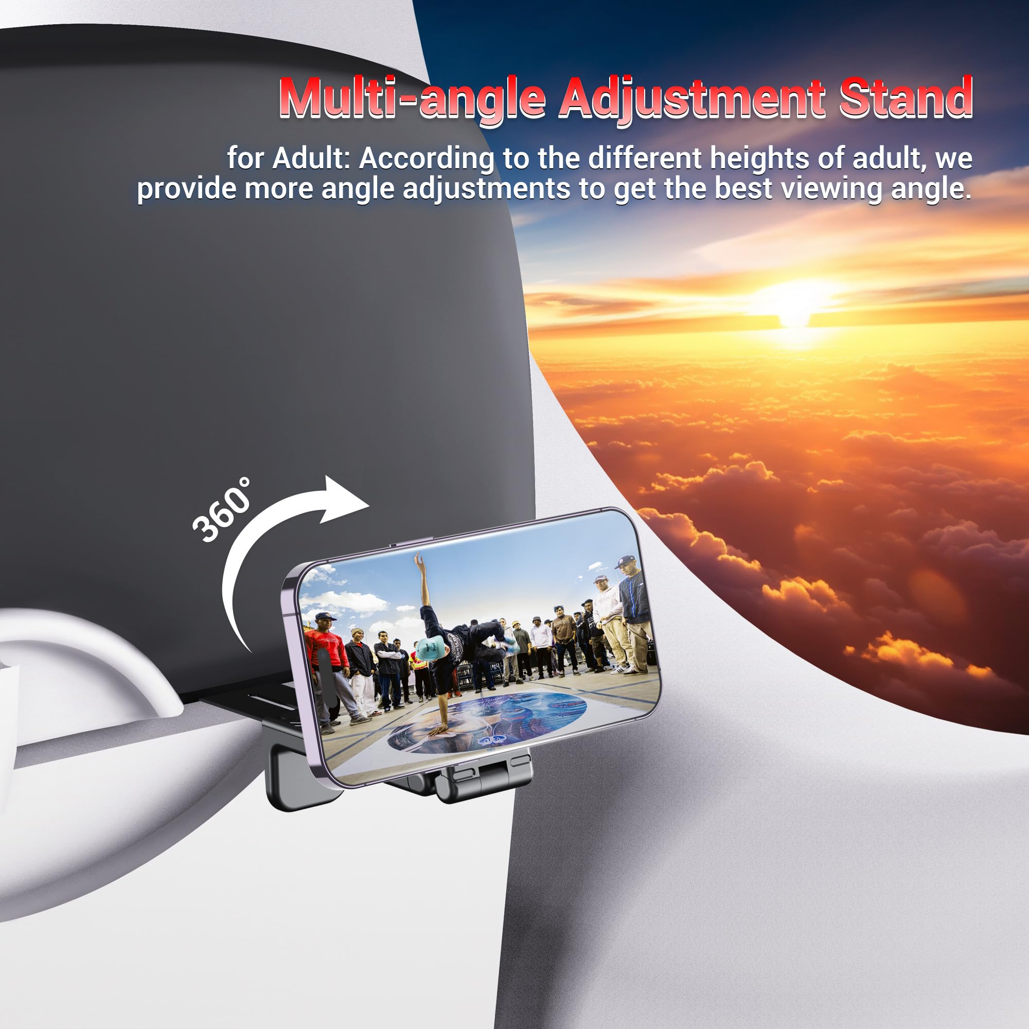 PROfezzion 2 Pack Magnetic Phone Holder for Airplane Travel - 360° Rotation Compatible with MagSafe iPhone 16/15/14/13/12 & All Smartphones - Hands-Free Car Mount for Desk, Tray Table & In-Flight Use - Perfect Travel Accessory for Business Trips & Vacations